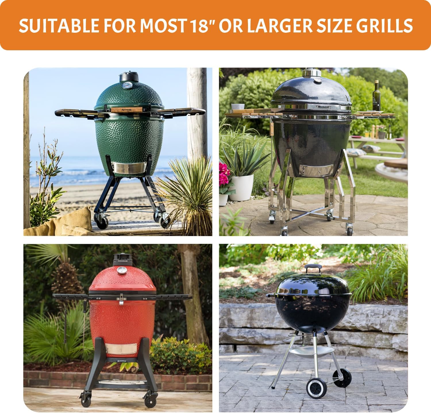 Burly grill Rib Rack for Big Green Egg, Stainless Steel BBQ Rib Racks for Grilling and Smoking Dual-Purpose Turkey Roaster Rack for Pit Boss, BGE and Kamado Joe, Holds Up to 6 Racks of Ribs
