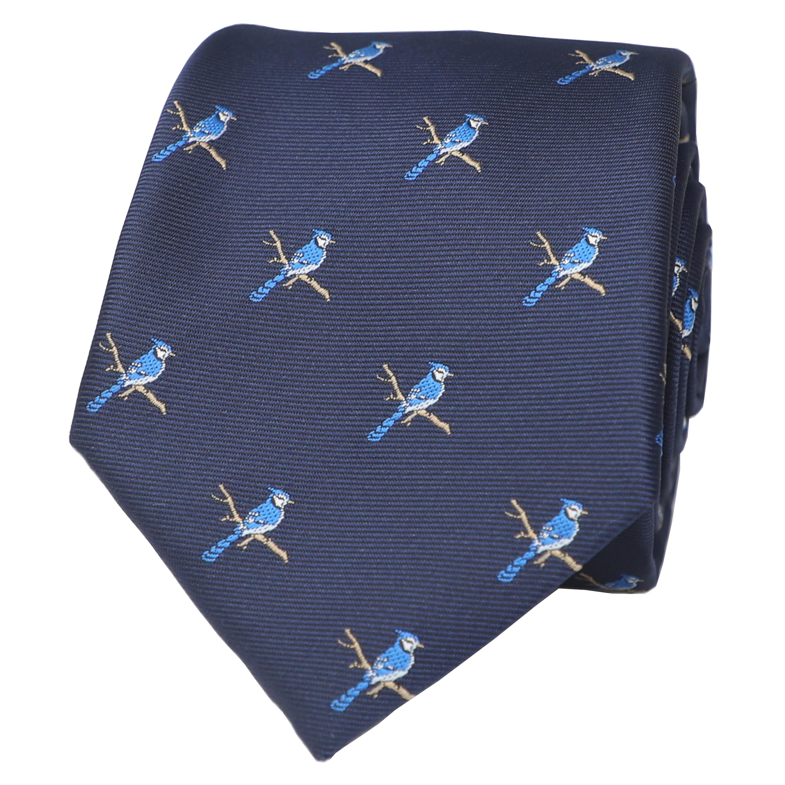MENDEPOT Men Bird Pattern Tie - Blue Jay & Owl Father's Day & Birthday Gift