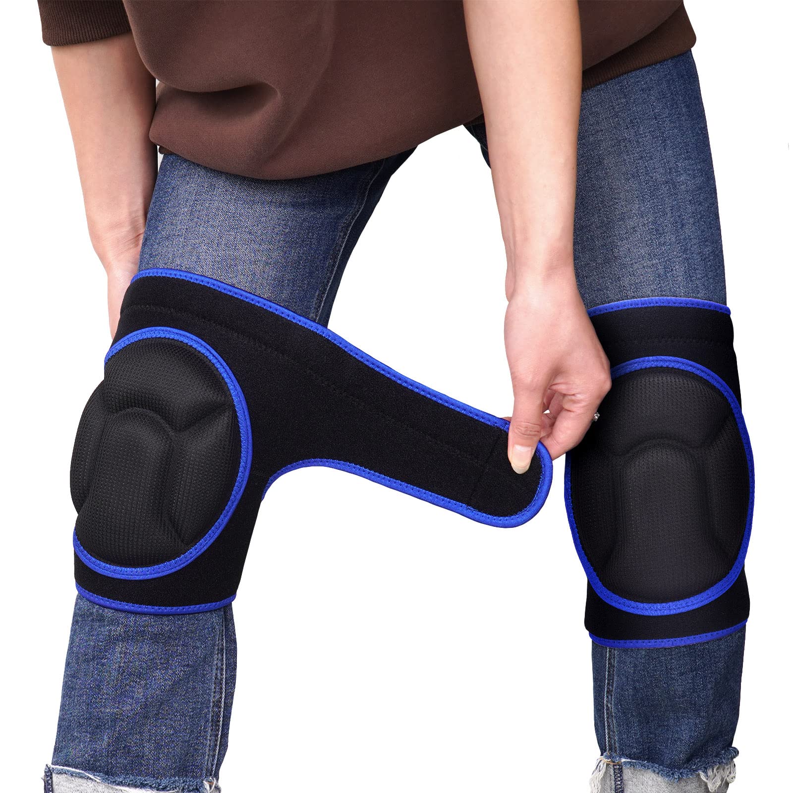 Rodilleras para mujeres y hombres para jardinería, trabajo en casa, limpieza de suelos y alfombras, trabajos de construcción, limpieza de rodilleras con tela de alta elasticidad que protege la