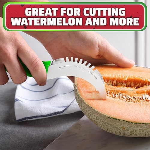 Miniatura 6 de Herramienta cortadora de sandía  Cortador de sandía duradero con hoja de acero inoxidable con mango ergonómico  Cantaloupe y melada, preparación