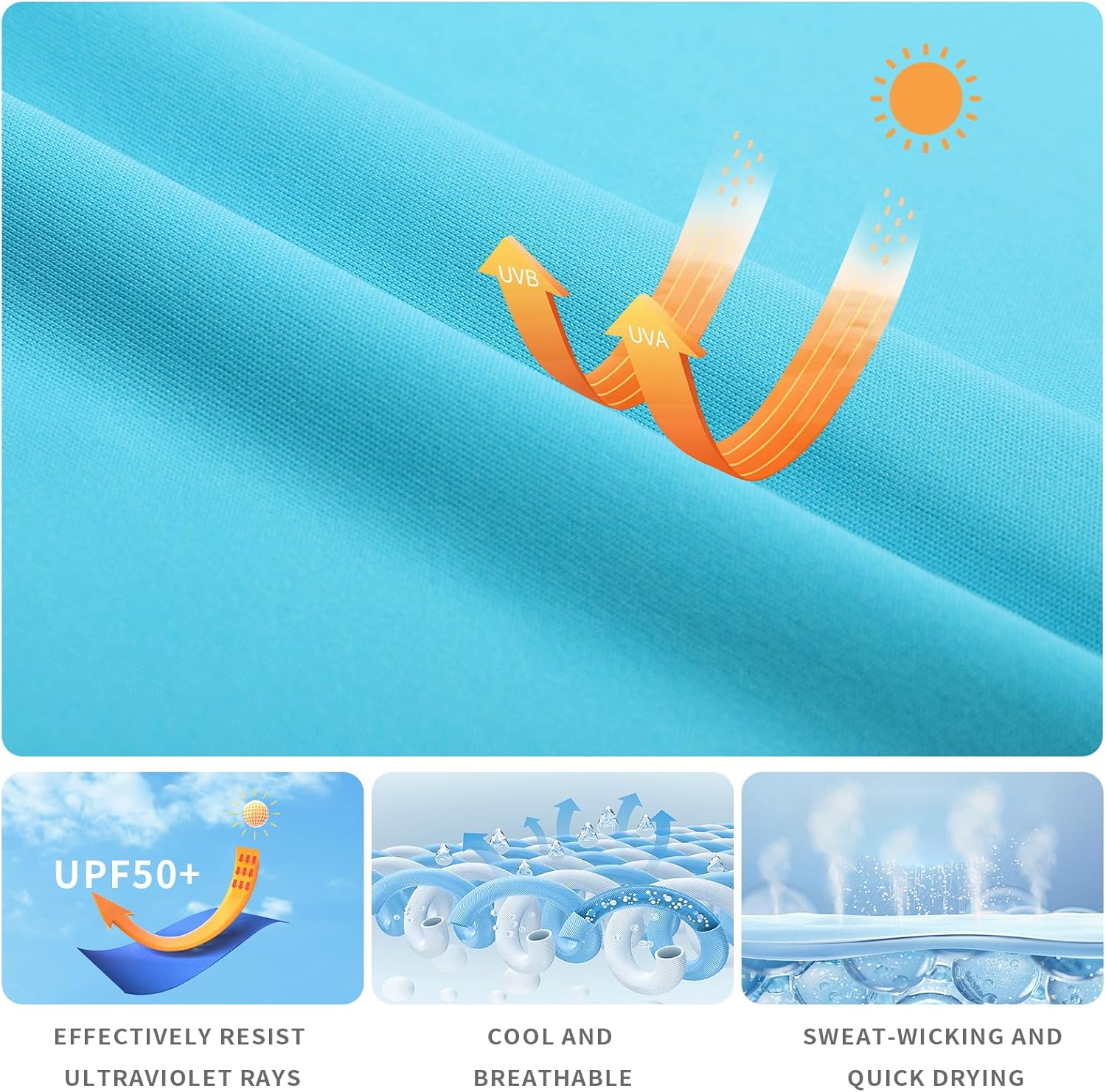 Mens Men's Rash Guard Shirts UPF 50+ Moisture Wicking Long Sleeve with Chest Pocket Quick Dry Lightweight - Image 5