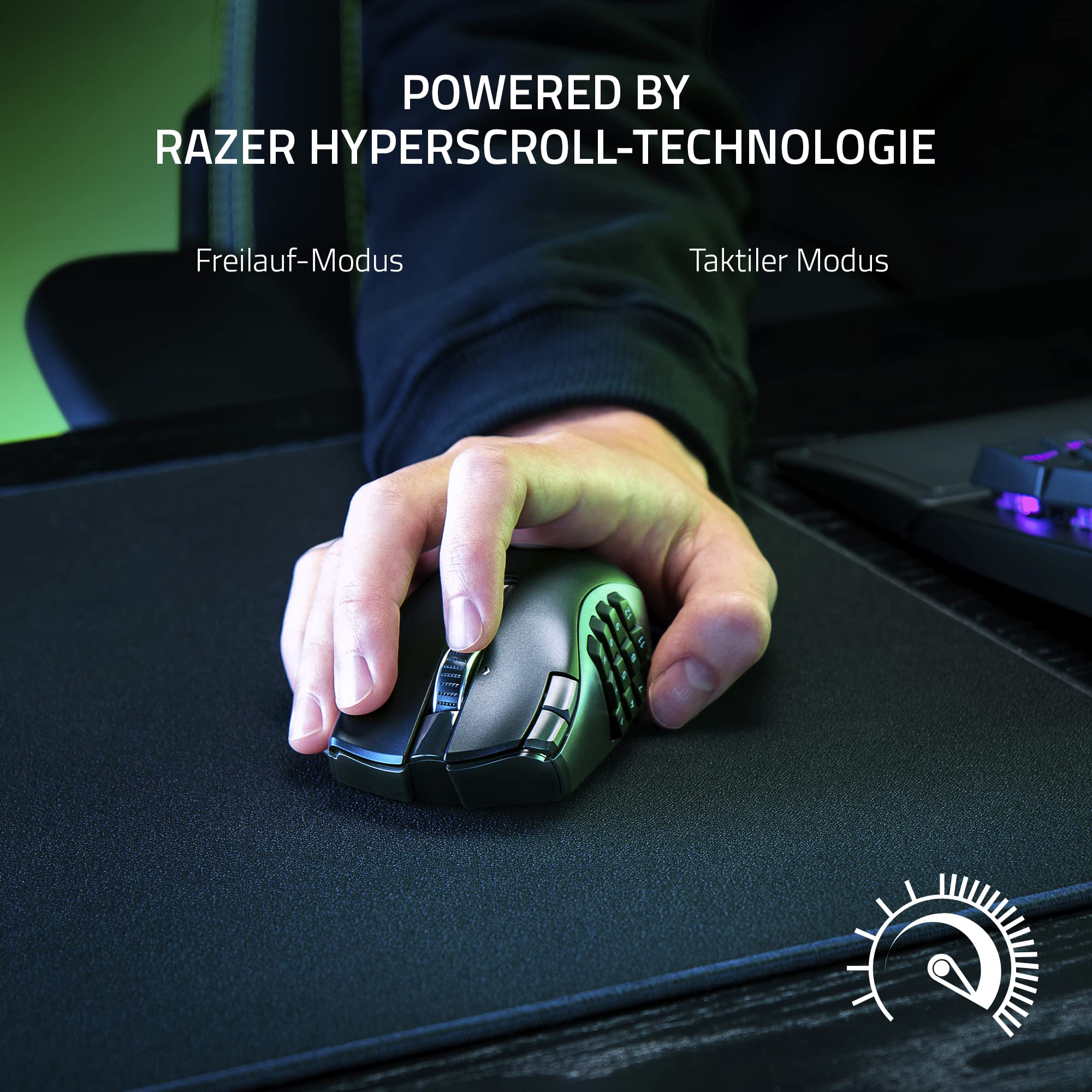 Razer Naga V2 HyperSpeed - Ergonomische Kabellose MMO Gaming Maus 