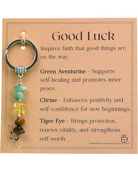 Keychain for Women – Unique Charm with Healing Crystals, Farewell Gift for Coworker...