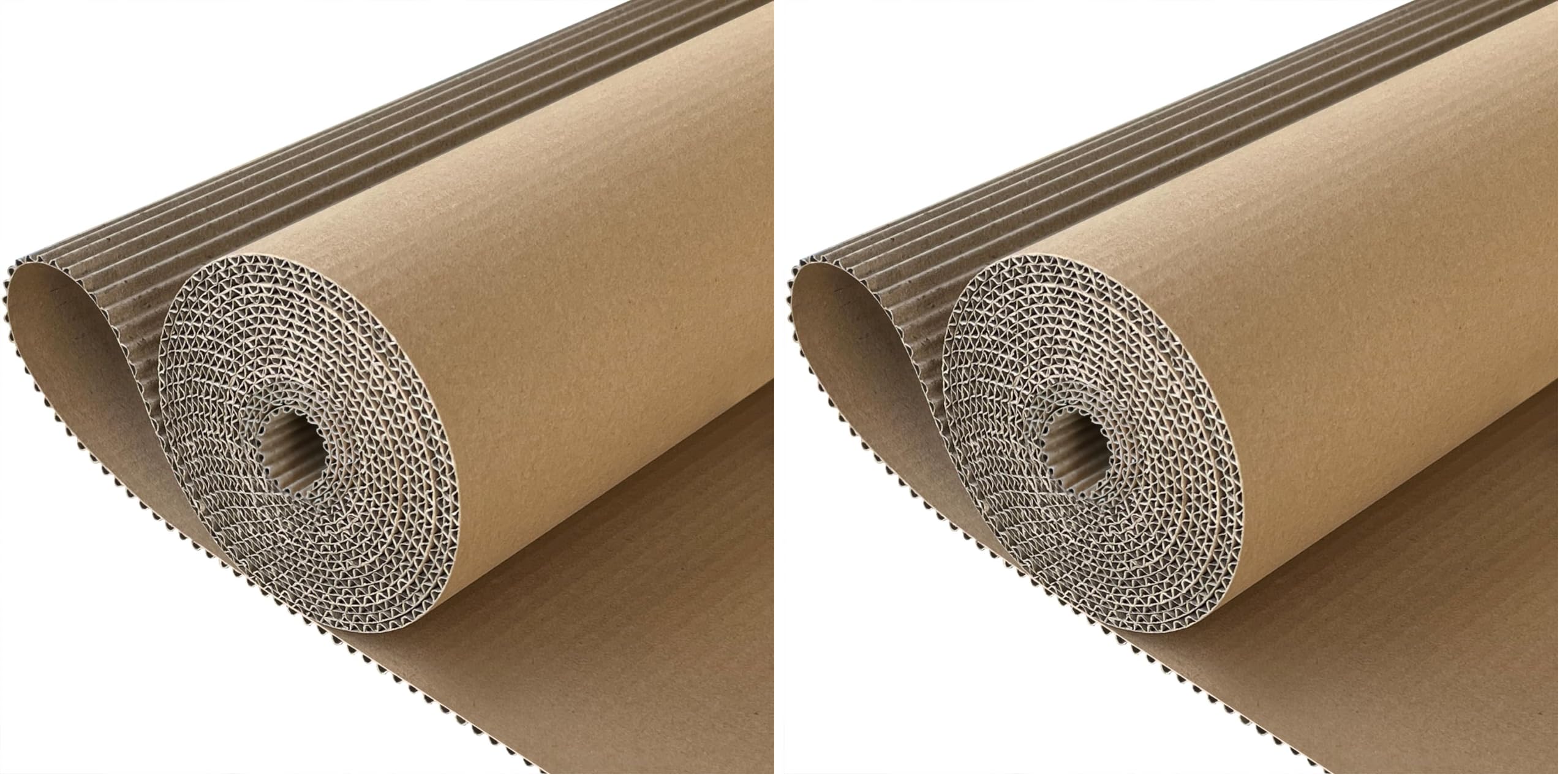 SYOGUA Corrugated Cardboard Roll, 17 x 197 Inches Thicker Wider Corrugated Paper, Single Face Large Cardboard Sheets Thick Cardboard Roll for Crafts, Shipping, Mailing, Gift Packaging (Pack of 2)