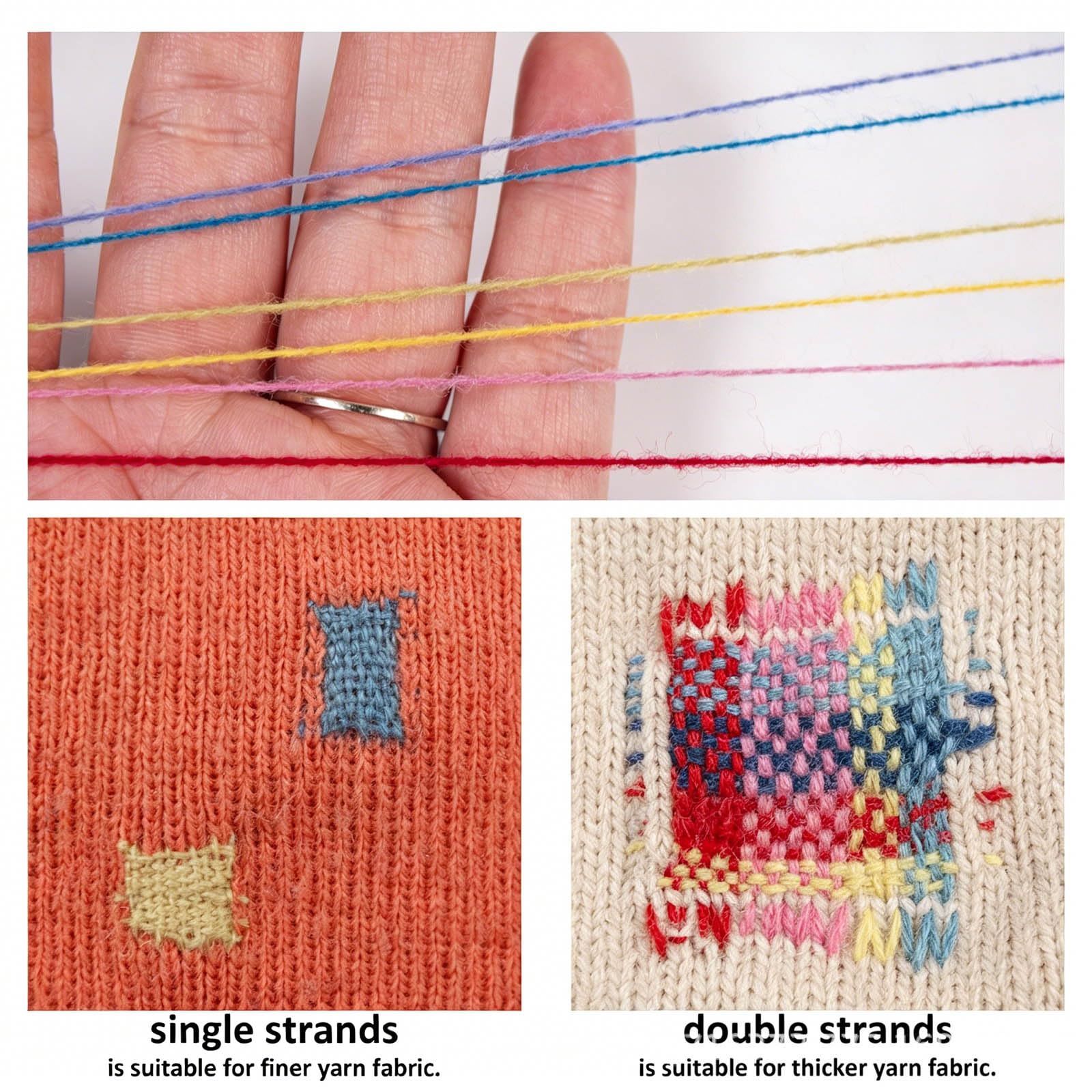 Stopfgarn Set aus Wolle in 48 Farben Ausbessern von Pullovern, Socken, Strickwaren und Patchwork Handwerksreparaturen Inklusive Nadel Wollkamm, Stopfkamm, Nähreparatur Ausrüstungsset