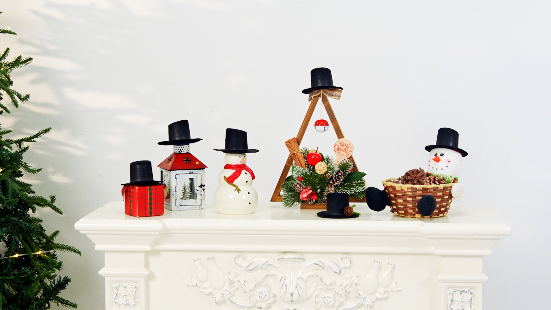 8 Pieces Snowman Hats For Crafts - Mini Black Felt Top Hats For Christmas Decor