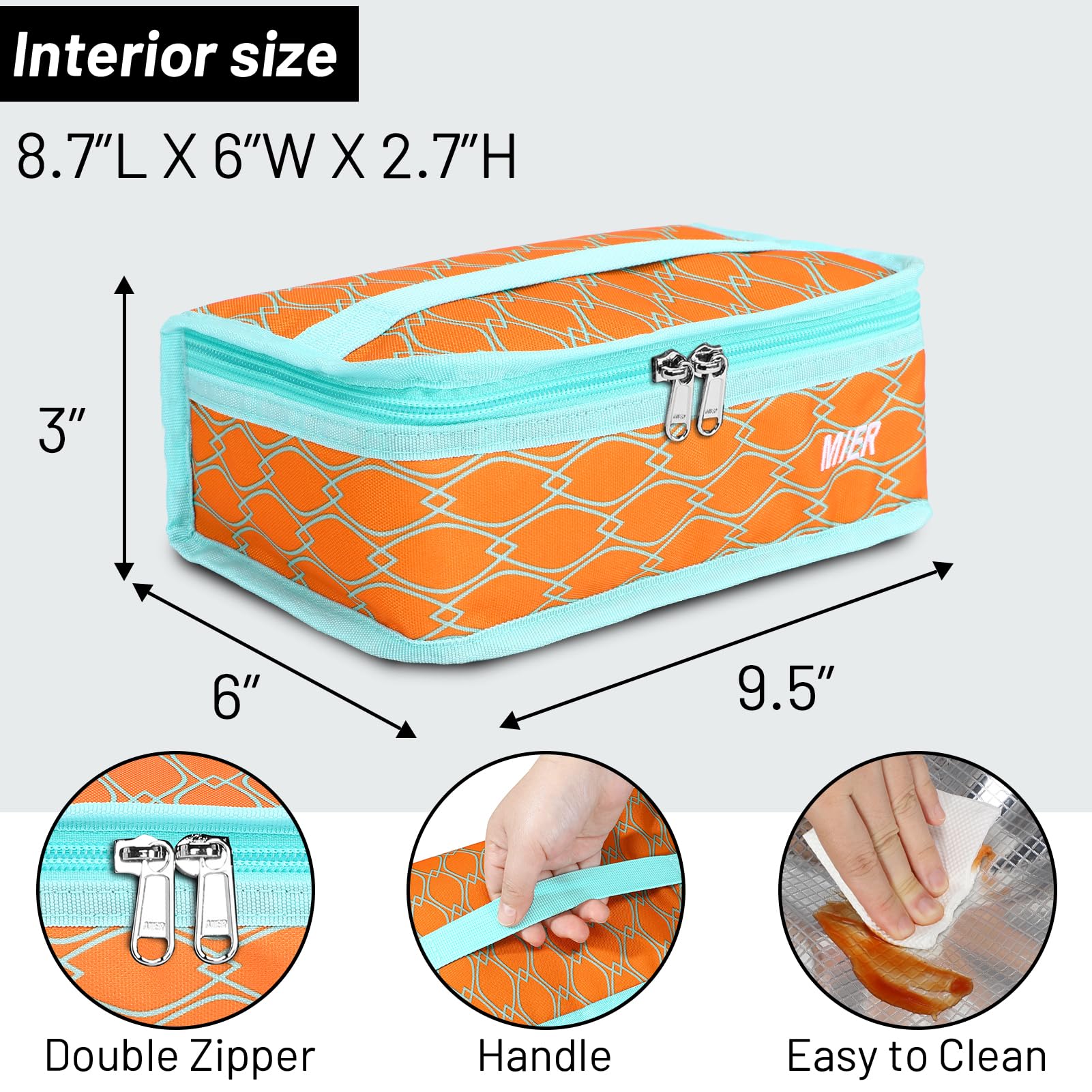 Neverwhy Small Insulated Lunch Bag – 5L Compact Thermal Meal Cooler With Removable Handle, Leopard Print - View #10