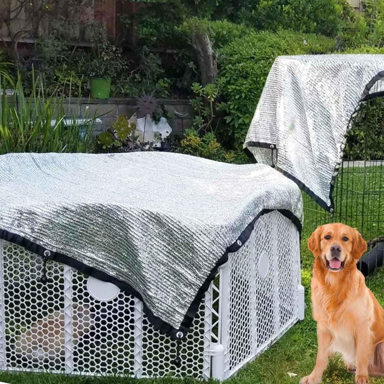 Bâche réfléchissante thermique 4x8m sous pergola bloquant les UV et la chaleur d'été