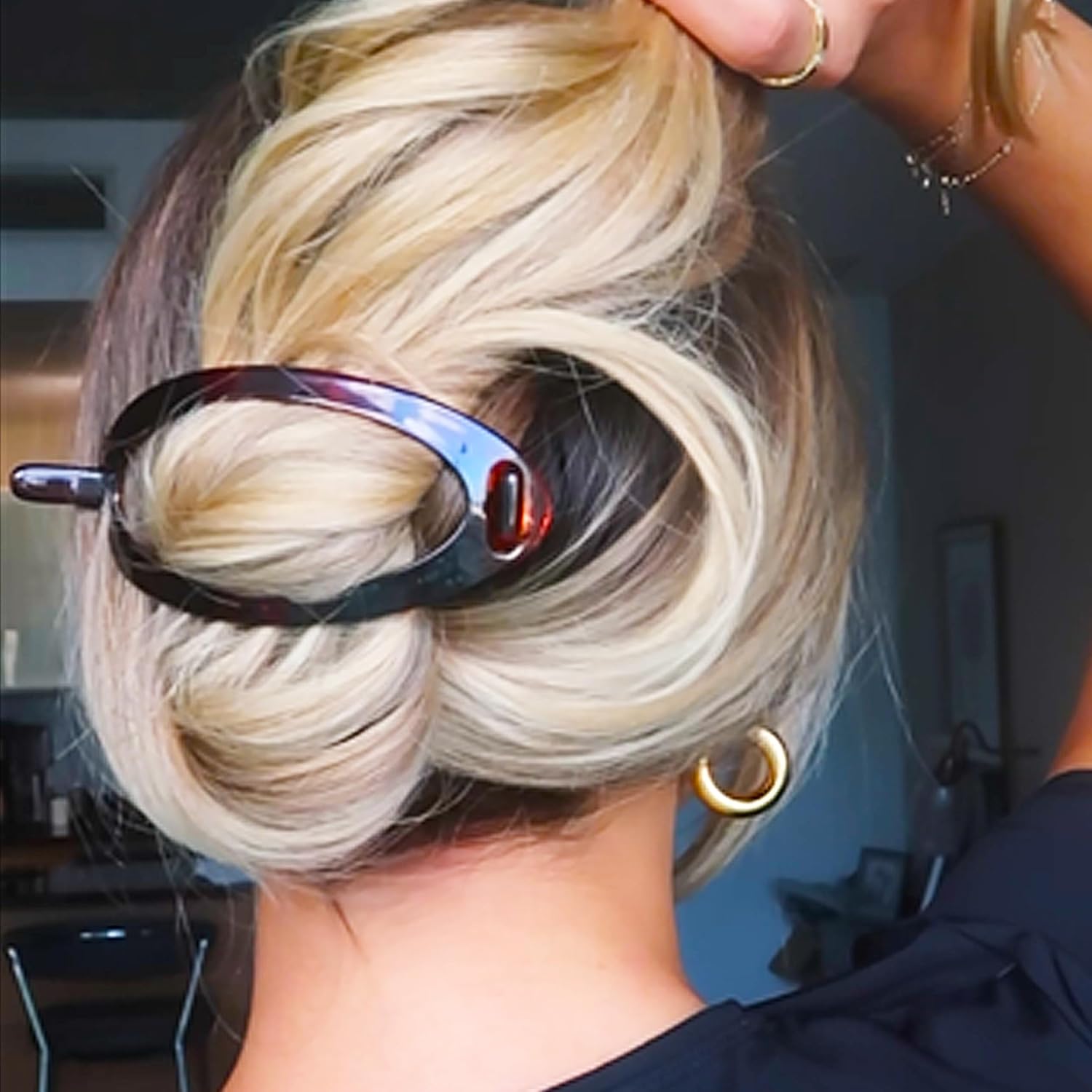 Camila Paris CP2315 French Hair Barrette Clip, Flexible Ponytail Holder No Metal Parts, Strong Hold Grip Hair Clips for Women, No Slip and Durable Styling Girls Hair Accessories, Made in France