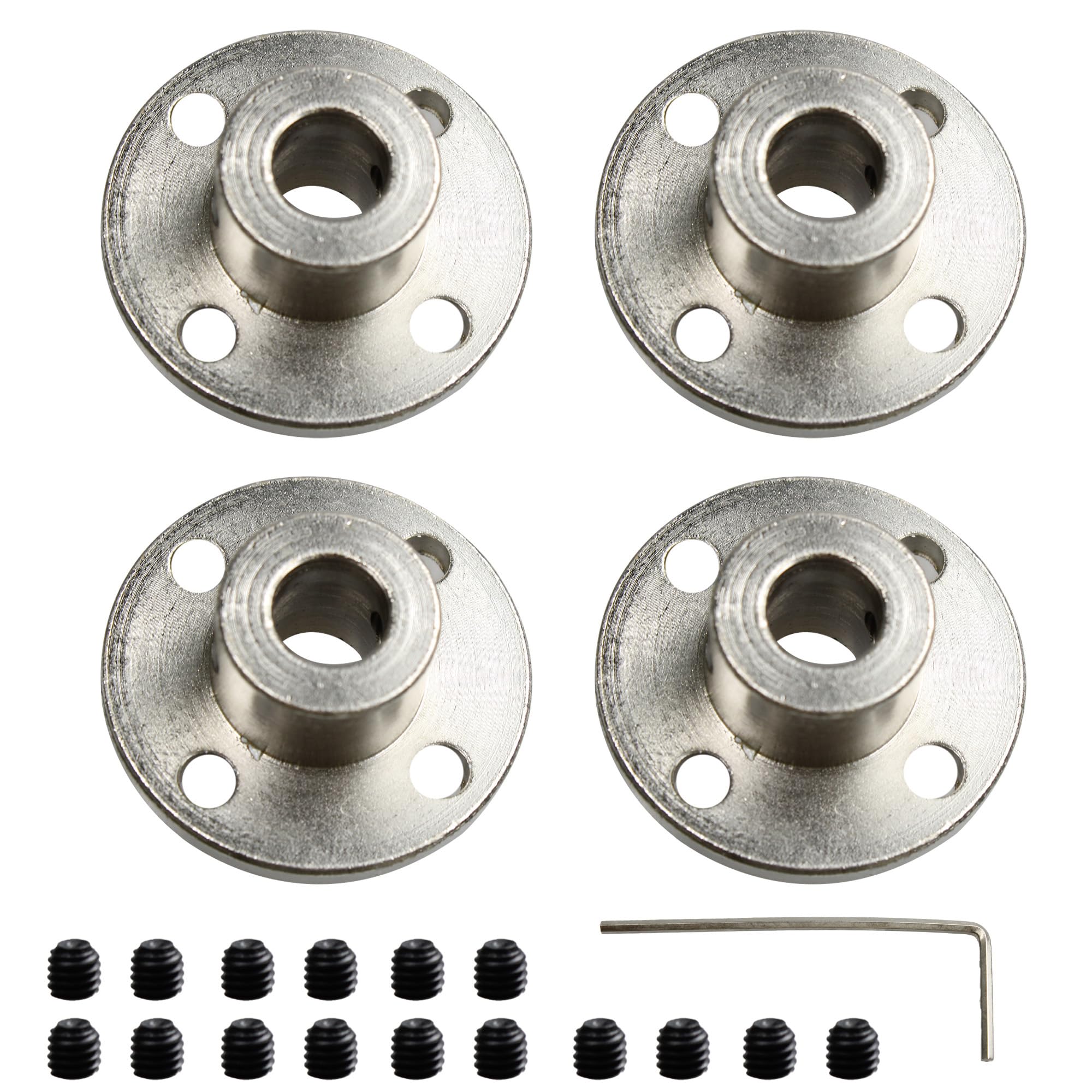 Pocoxll 4Pcs Flange Shaft Coupling Set,Flange Coupling Connector for Motor Shafts and DIY Parts(8mm)