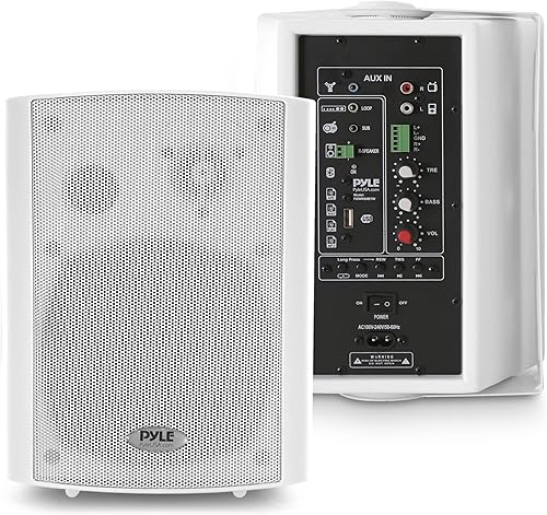 Pyle Altavoces inalámbricos BT de 6.5 pulgadas, proactivos, montaje en pared, 100 W MAX con reproducción de sonido estéreo de rango completo de 2