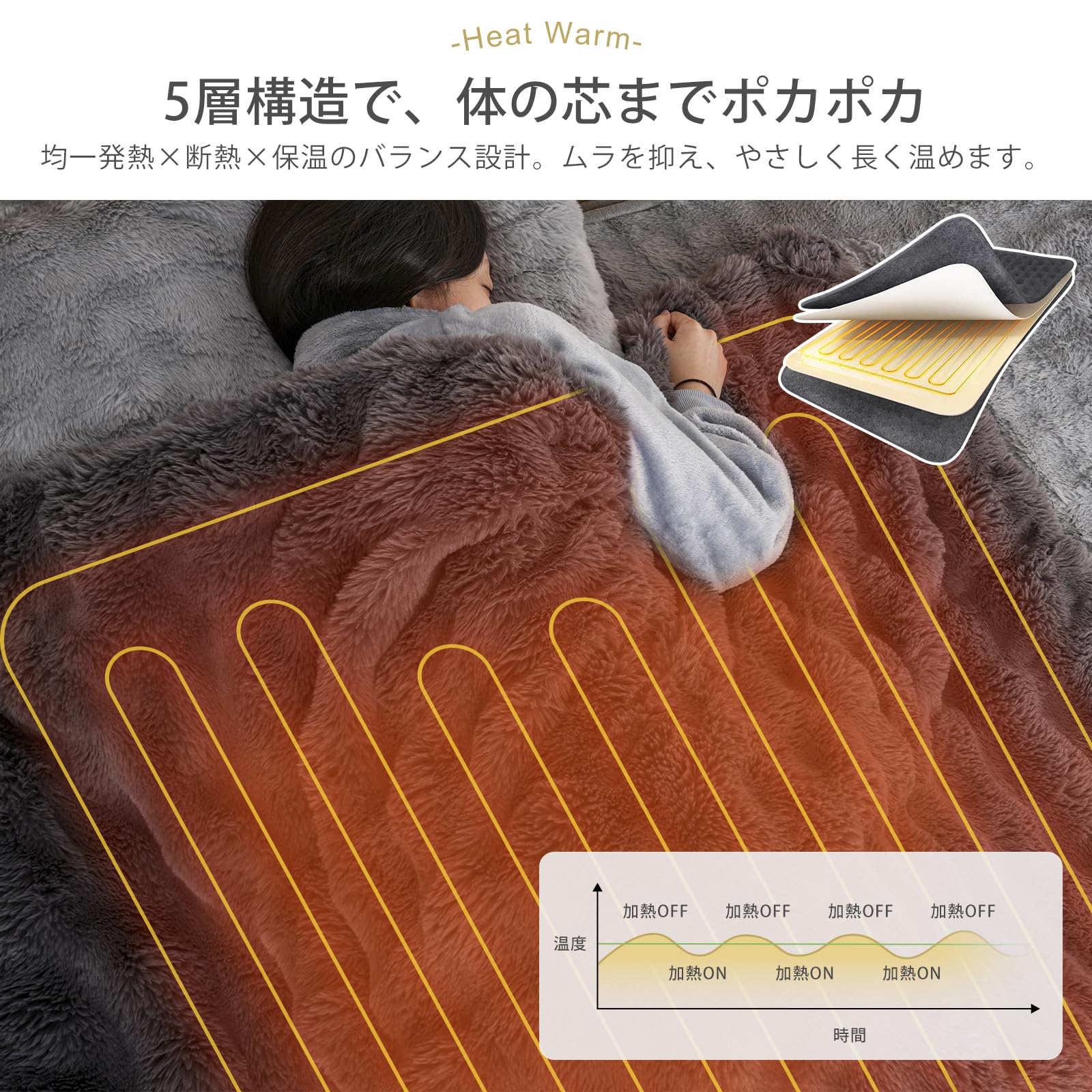 Amazon | DGV 電気毛布 ふわとろ とろける ラビットファー調 掛け 敷き