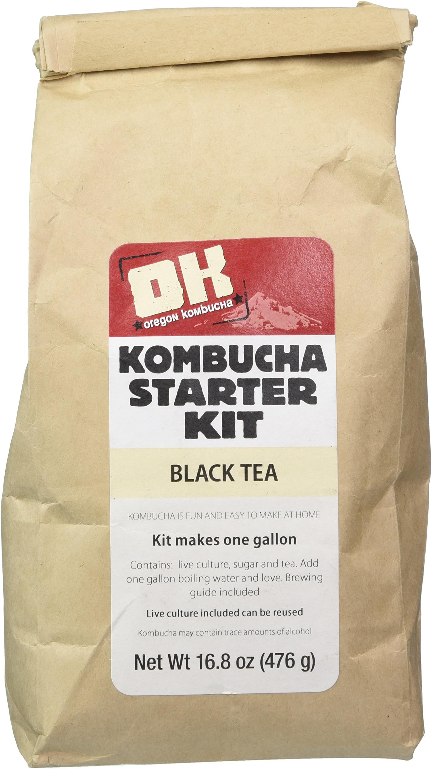 OREGON KOMBUCHA Kombucha Starter Kit Black Tea, 13 OZ