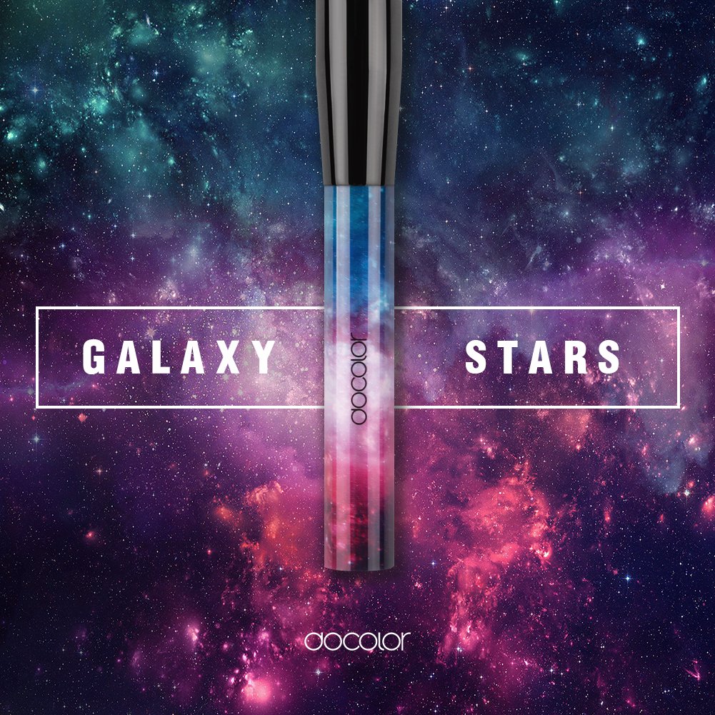 Docolor 12Pcs Makeup Brushes Professional Galaxy Stars Makeup Brush Set Premium Synthetic Kabuki Foundation Blending Brush Face Powder Blush Concealers Eye Shadows Make Up Brushes Kit