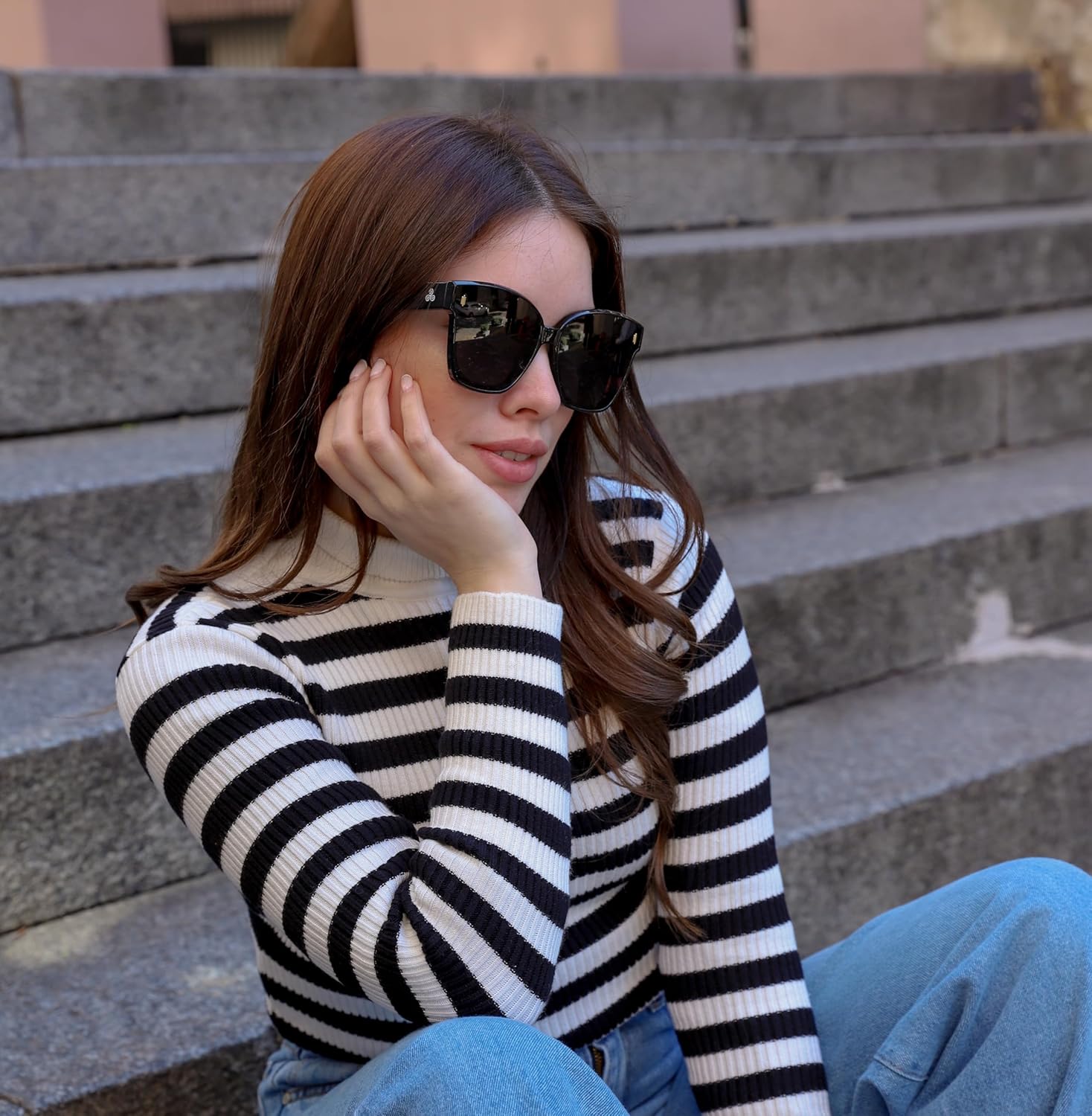 Berlin Square Polarized Sunglasses for Men & Women – UV400 Protection, Acetate Frame & TR Temples, Wide Fit - Image 5