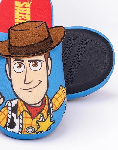Miniatura 7 de Disney Pixar Toy Story Woody Pantuflas para niños 3D sin cordones, Azul