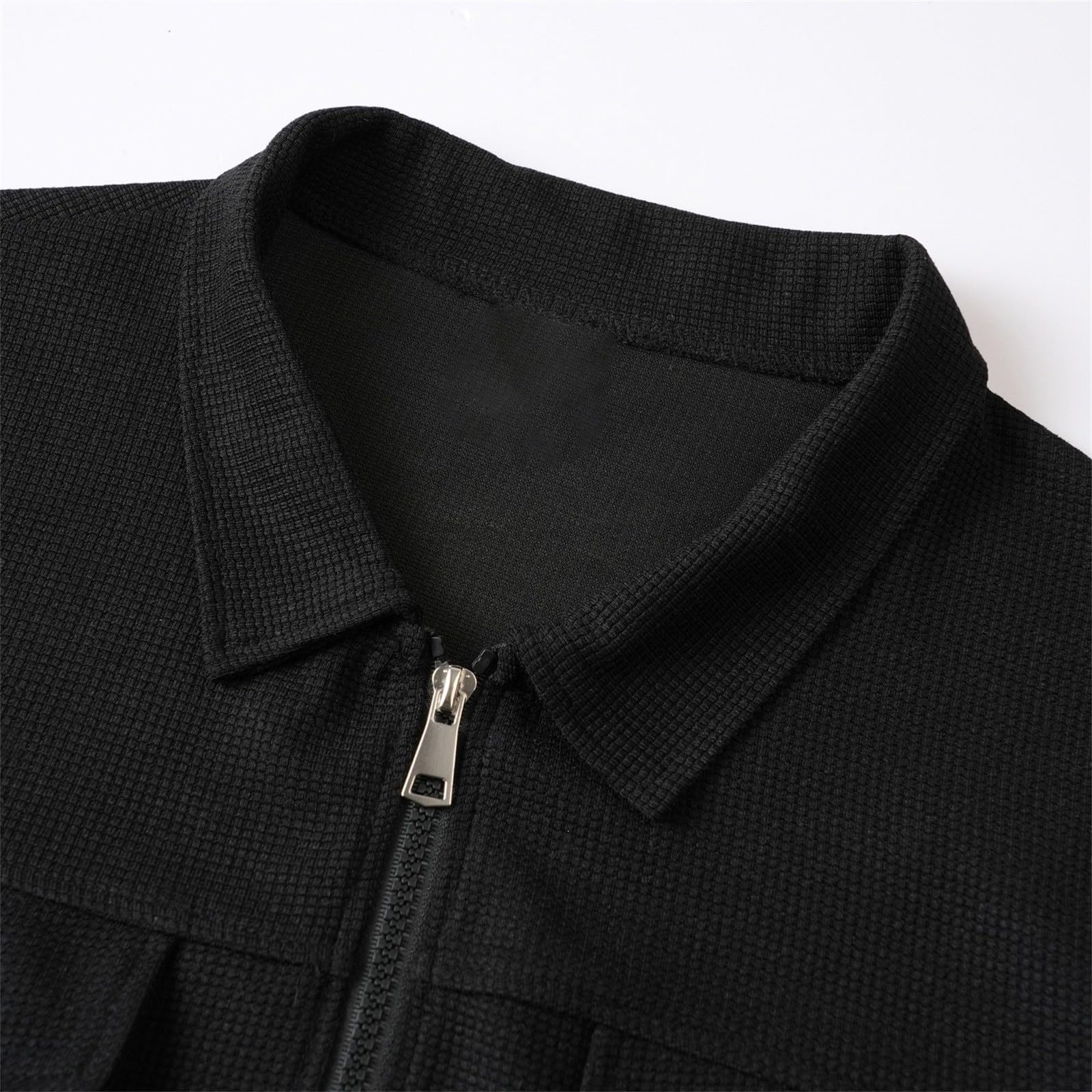Uomo Tute Waffle 2 Pezzi Manica Lunga Cerniera Giacca & Pantaloni | Tuta Per Il Tempo Libero Sport Uomo Casual Giacca da Golf Pantaloni Jogging Tasca Set Casa Lavoro