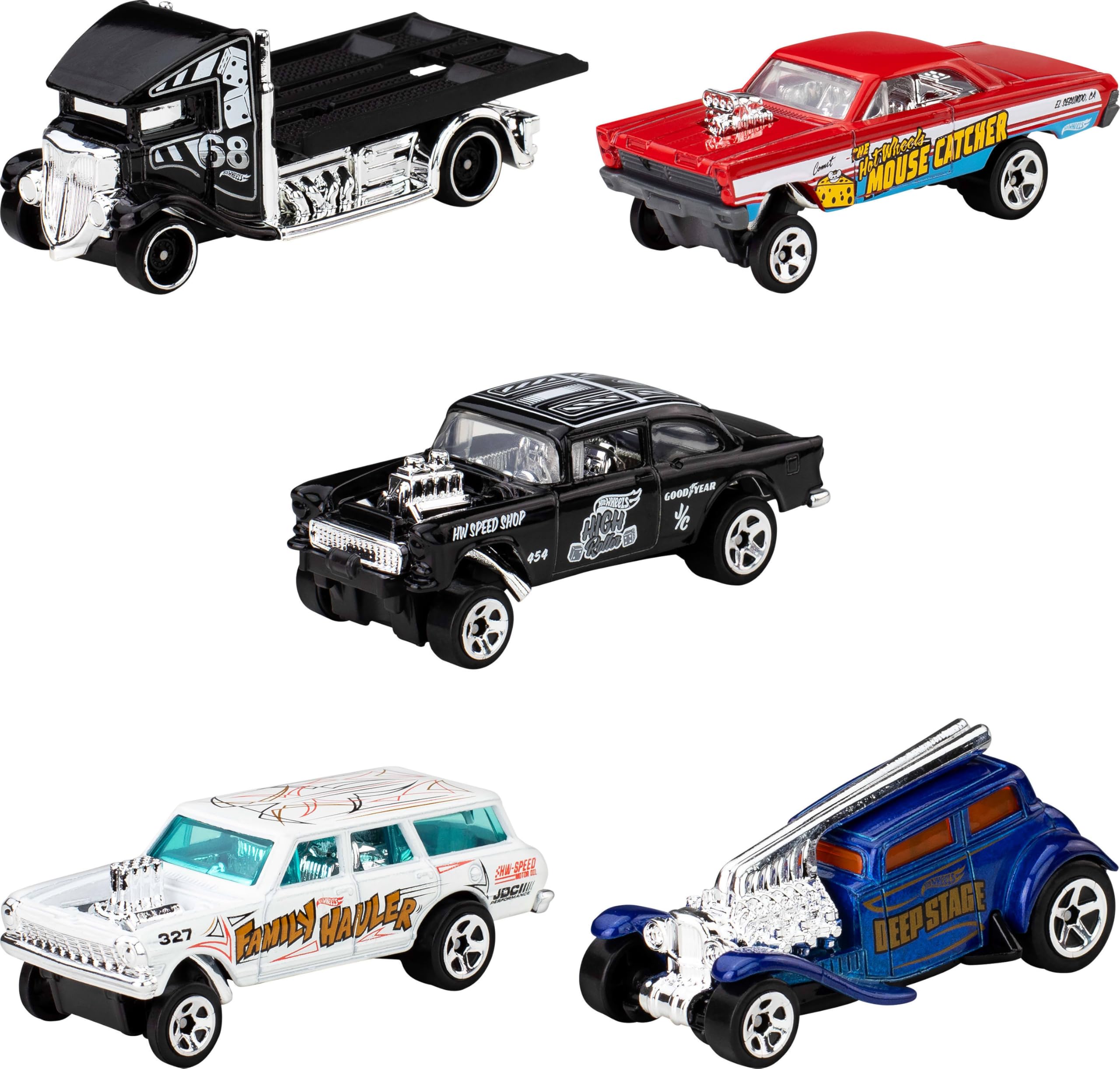 Amazon.com: Hot Wheels 5-Pack, 1:64 Scale, Modern & Vintage Models