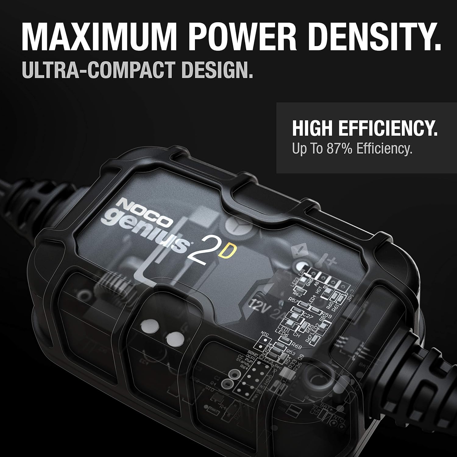 Buy Noco Genius2d 2 Amp Direct Mount Onboard Charger 12v Battery Charger Battery Maintainer Trickle Charger And Battery Desulfator With Temperature Compensation Online In Indonesia B07w3qsmf9