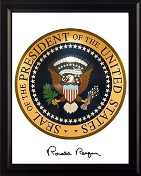 wesellphotos Ronald Reagan Presidential Seal Autograph 8x10 Framed Photo