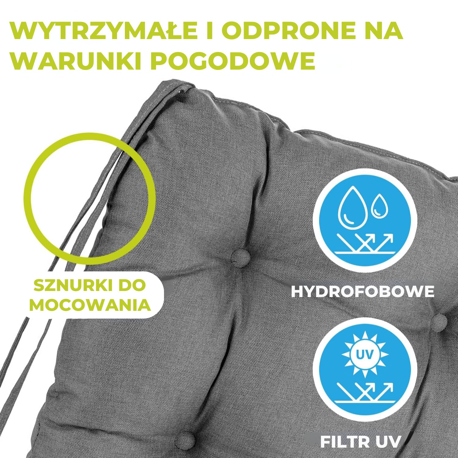 Zestaw 6 poduszek na krzesła 40x40 cm | Wygodne siedziska ze sznurkami do mocowania i grubym wypełnieniem | Uniwersalne zastosowanie do mebli domowych i ogrodowych | Brązowy