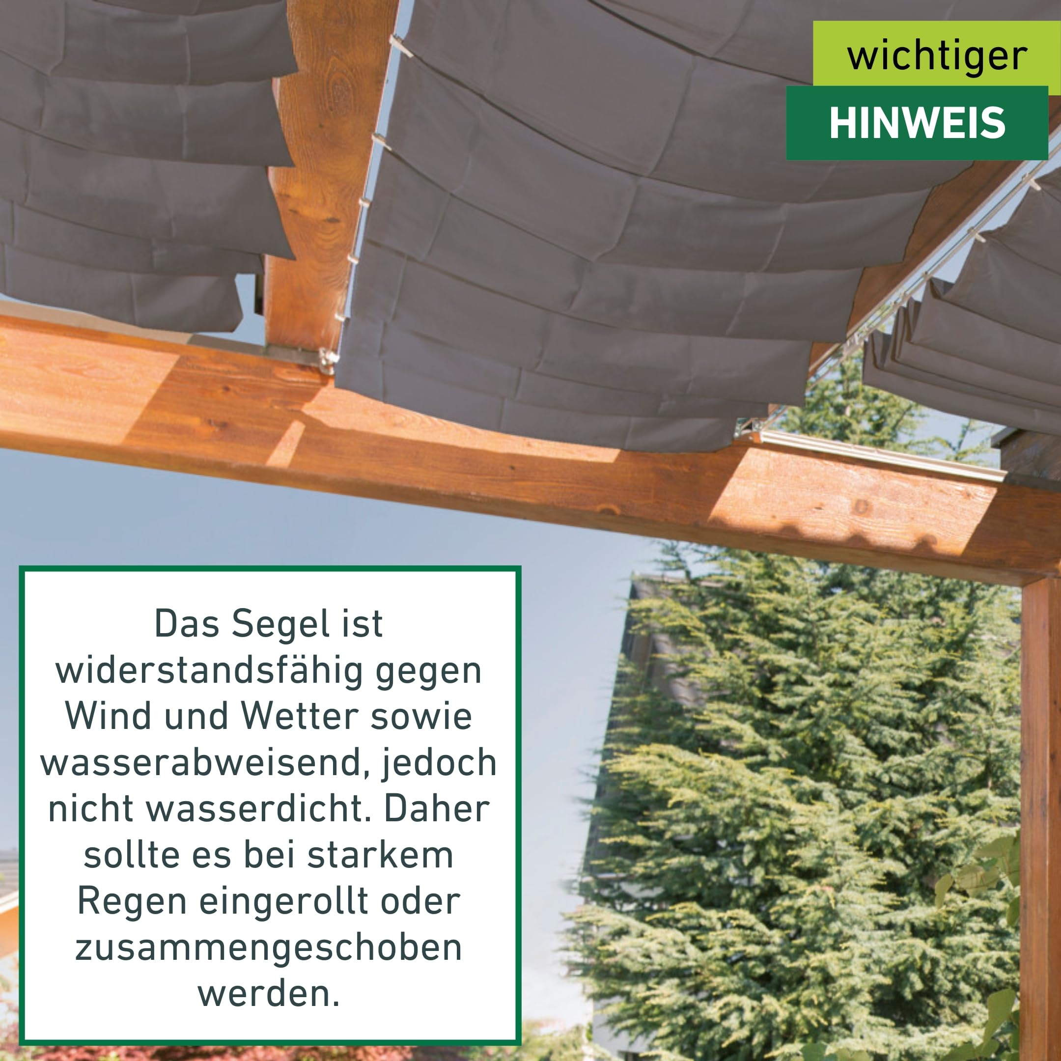 Windhager Sonnensegel-Seilspann-Set, 270 x 140 cm, Sonnenschutz, atmungsaktiv, Polyestergewebe