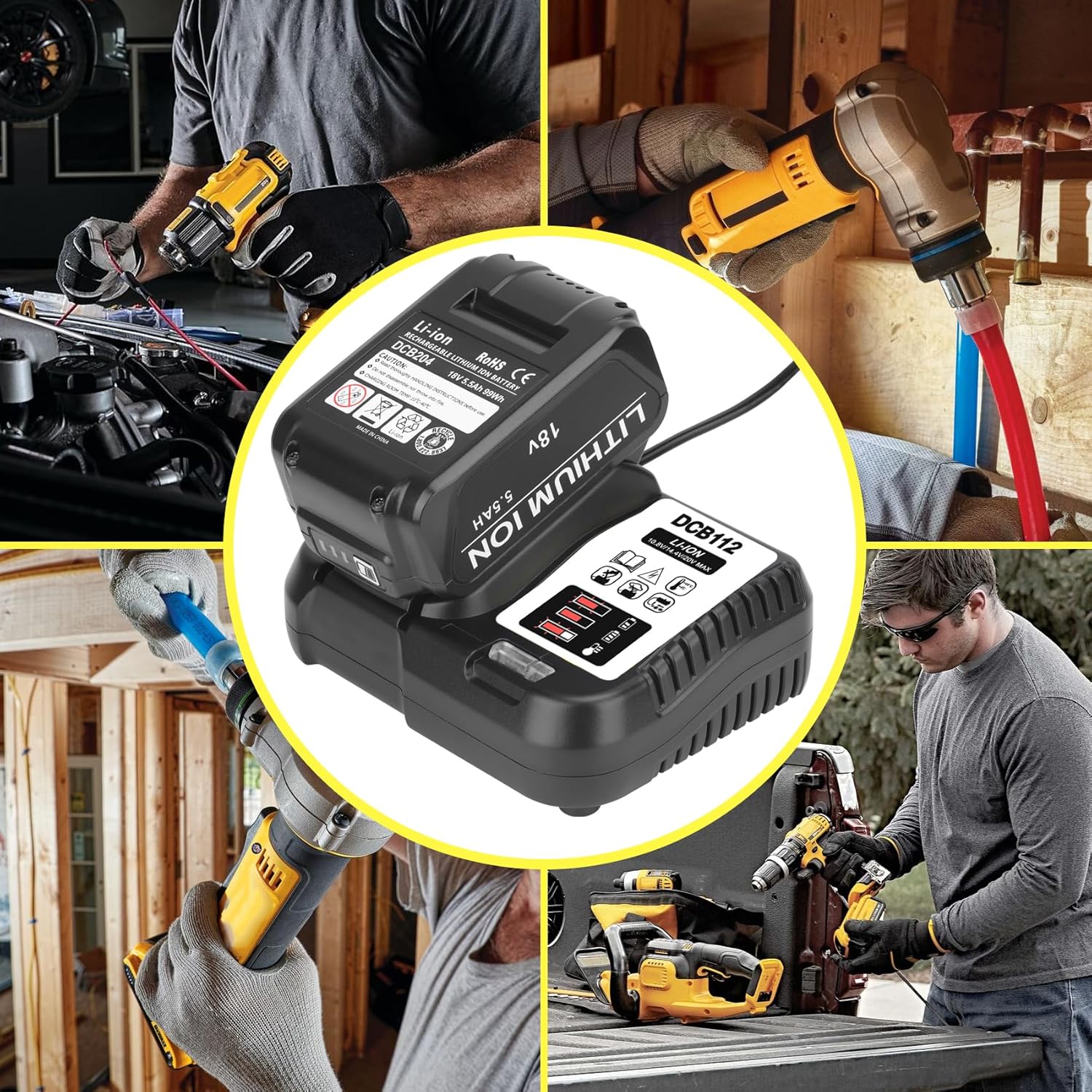 Dewalt 20v Battery Charger Qbmel DCB112 Rapid Charger Compatible