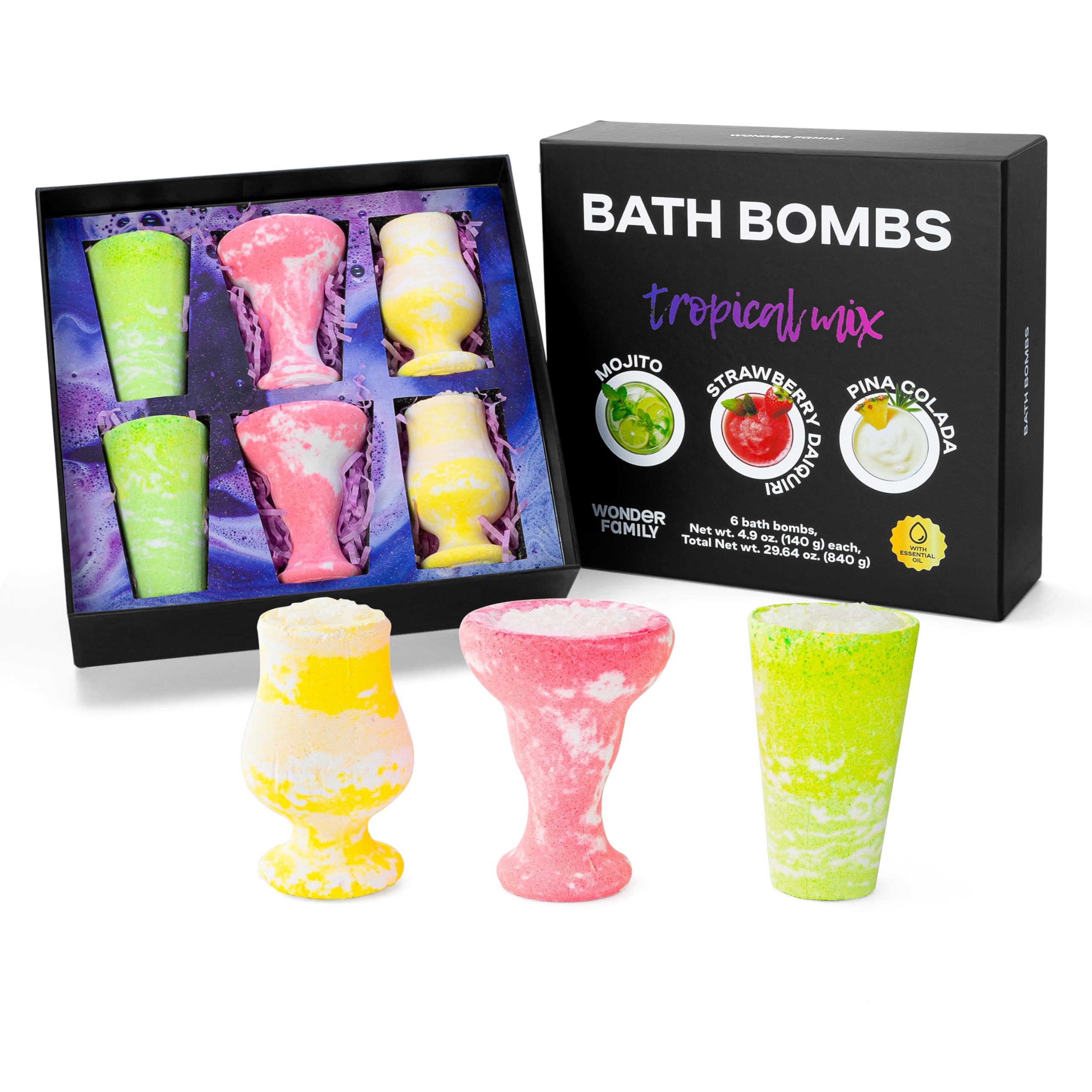 Bath Bombs Gift Set for Women – XL Bubble Bath Bombs for Relaxation, Aromatherapy Spa Gifts – Fizzies with Essential Oils for Sensitive Skin – Shower Bombs, Individually Wrapped – Teens, Adults, Girls