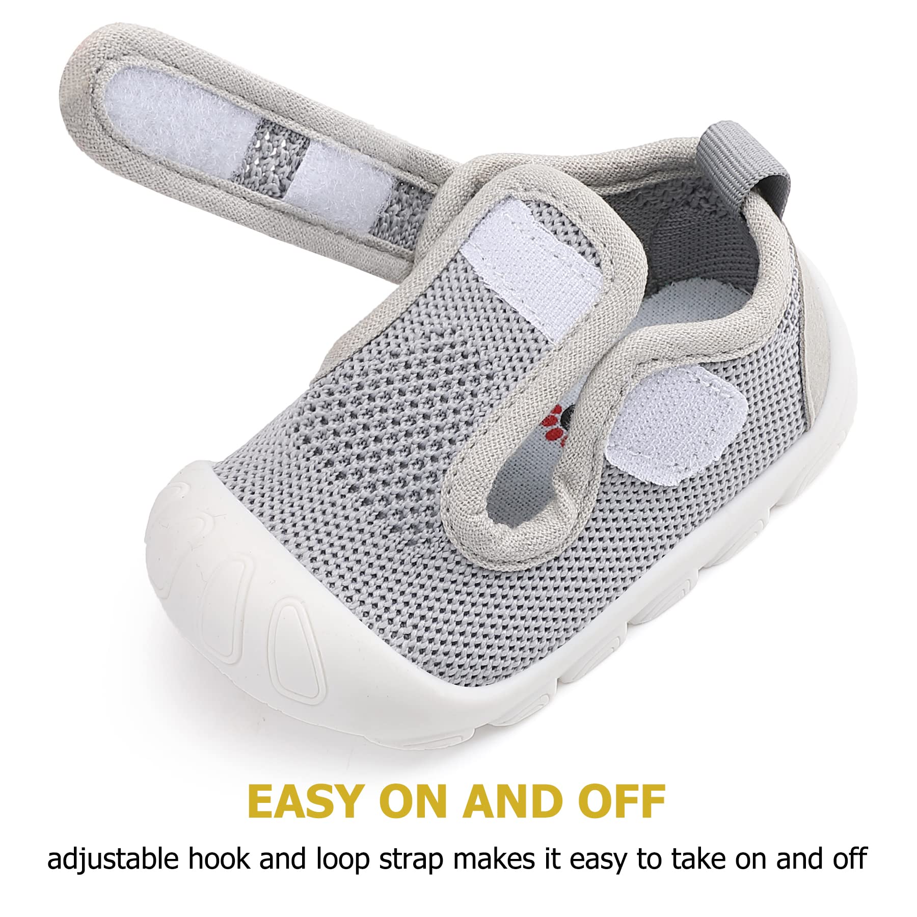 AILYLAKP Baby Toddler Girls Boys Shoes Barefoot Infant Shoes Lightweight Breathable for First Walking Sneakers Tennis Slip on Shoes Lightgrey