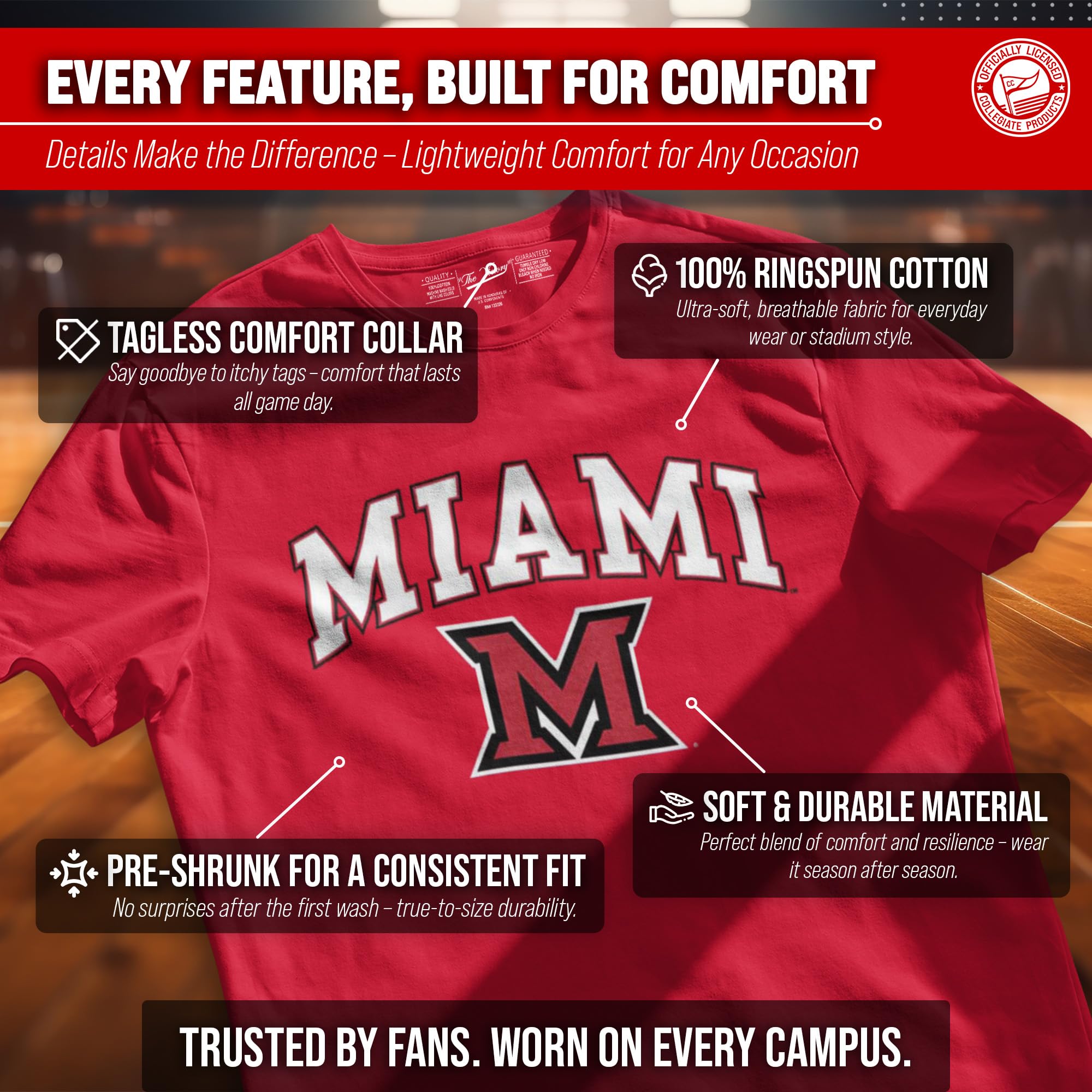 NCAA Adult Gameday Cotton T-Shirt - Premium Quality - Semi-fitted Style - Officially Licensed Product — view 3