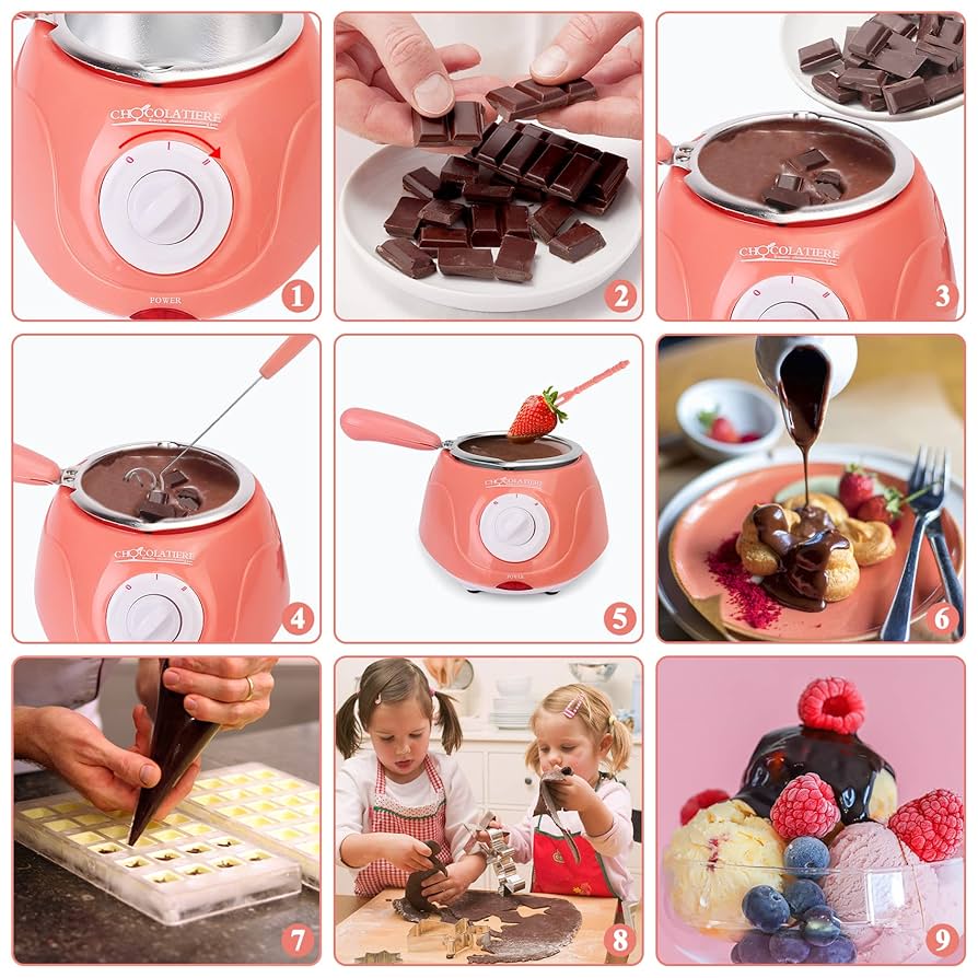 Chocolate Fondue Fountain Three Layer Chocolate Fountain Machine, Detachable Mini Nostalgia Melting Chocolate Fondue Chocolate Fondue