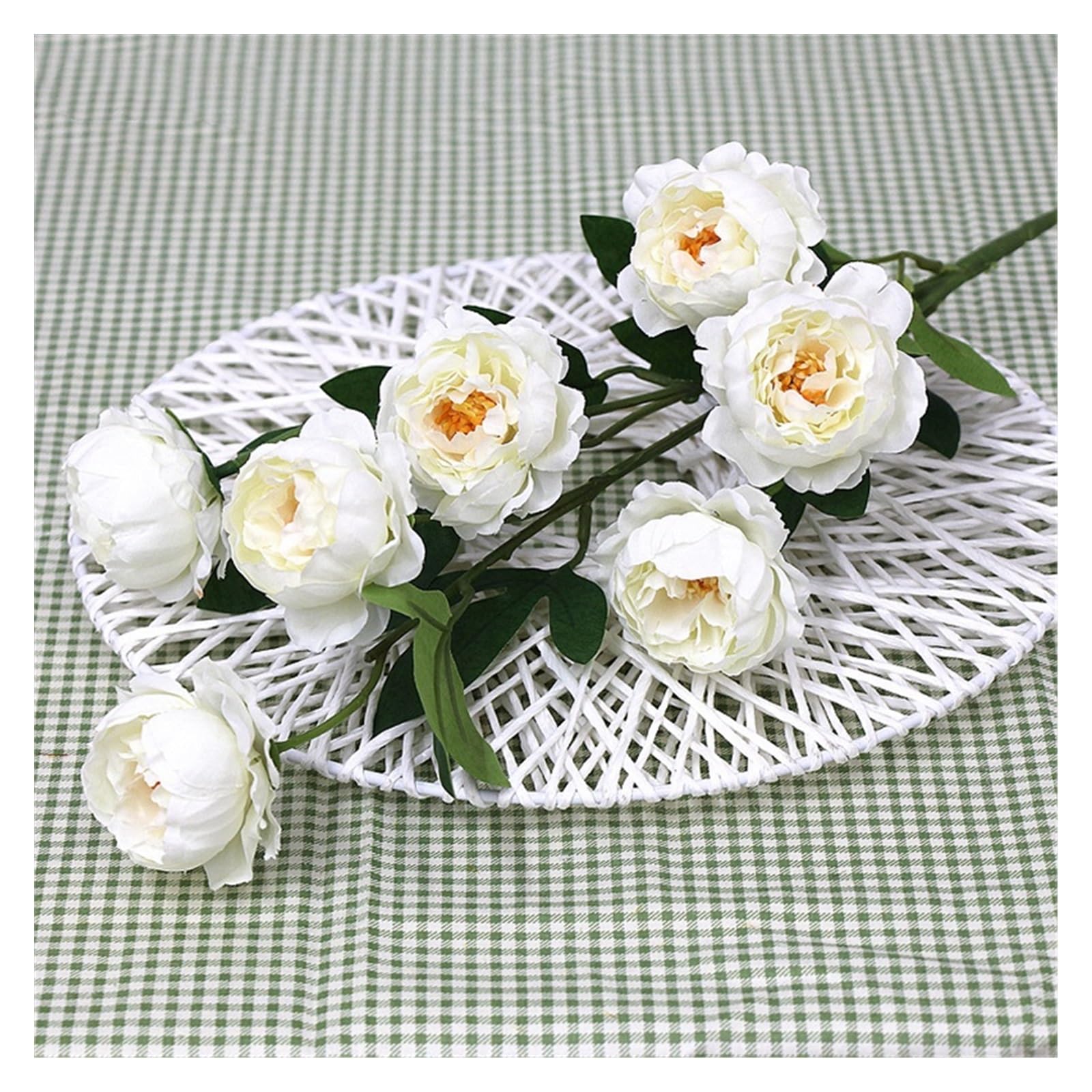 Fleurs artificielles dans un vase pivoine en soie sans entretien pour décoration à domicile