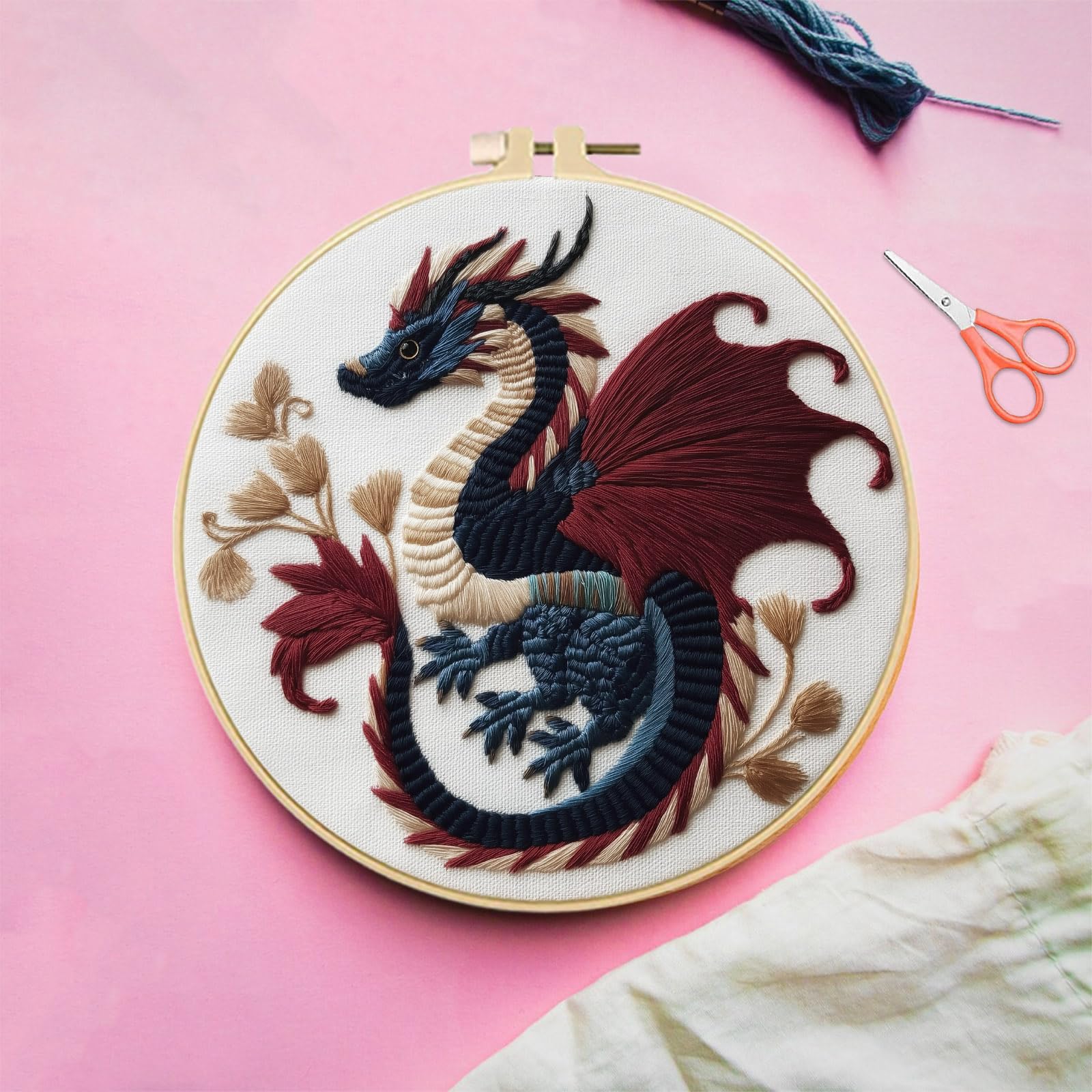 Beginner Embroidery Kit - Dragon Patterns -3