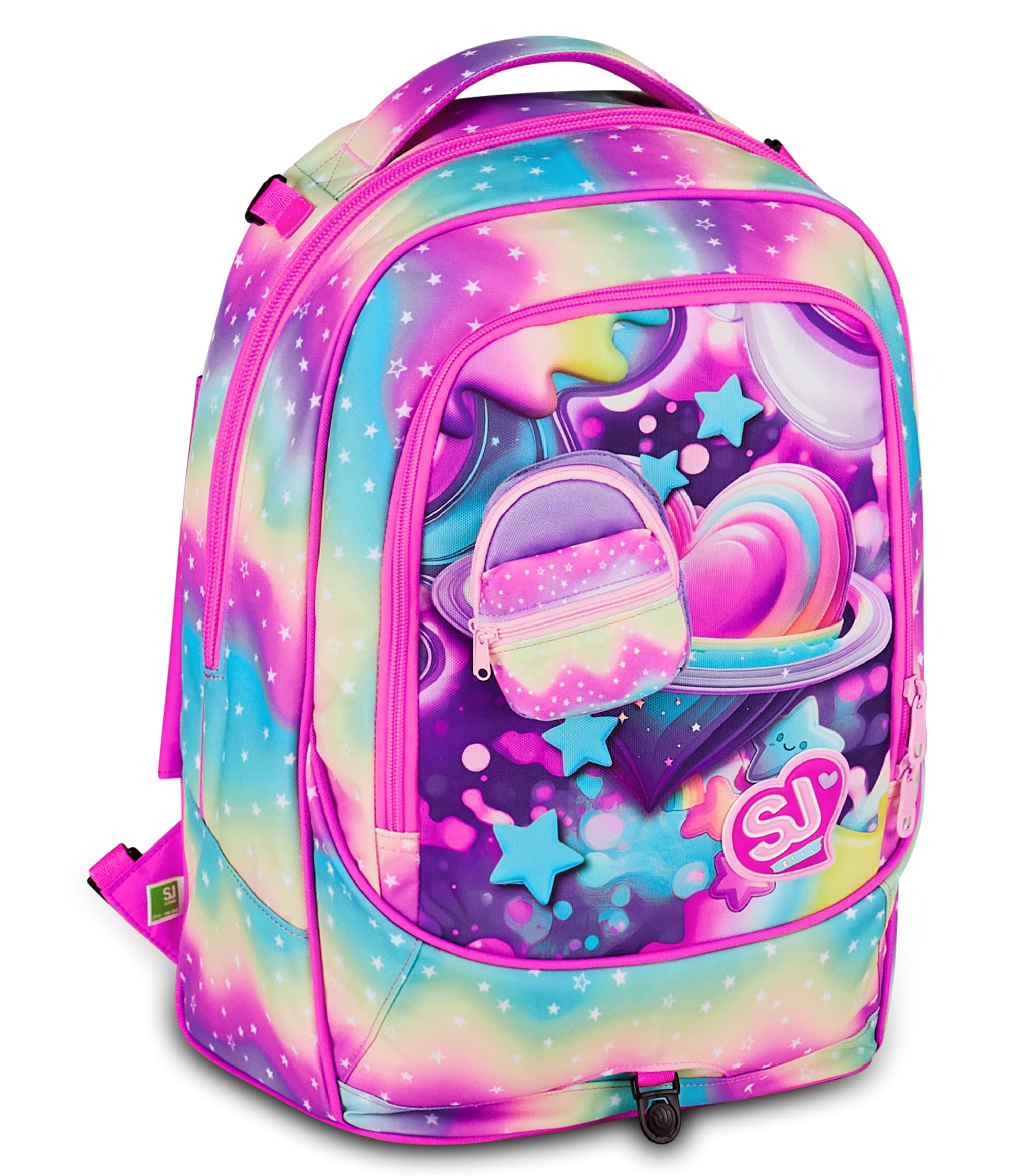 SJ GANG STYLE JAM GANG Trolley Jack 8 ruote SOFT POUCH GIRL, Multicolore, 34L, Scomponibile, Crossover System, 3 in 1, Spallacci a scomparsa, Tasca frontale con mini zaino, Scuola elementare, Bambina