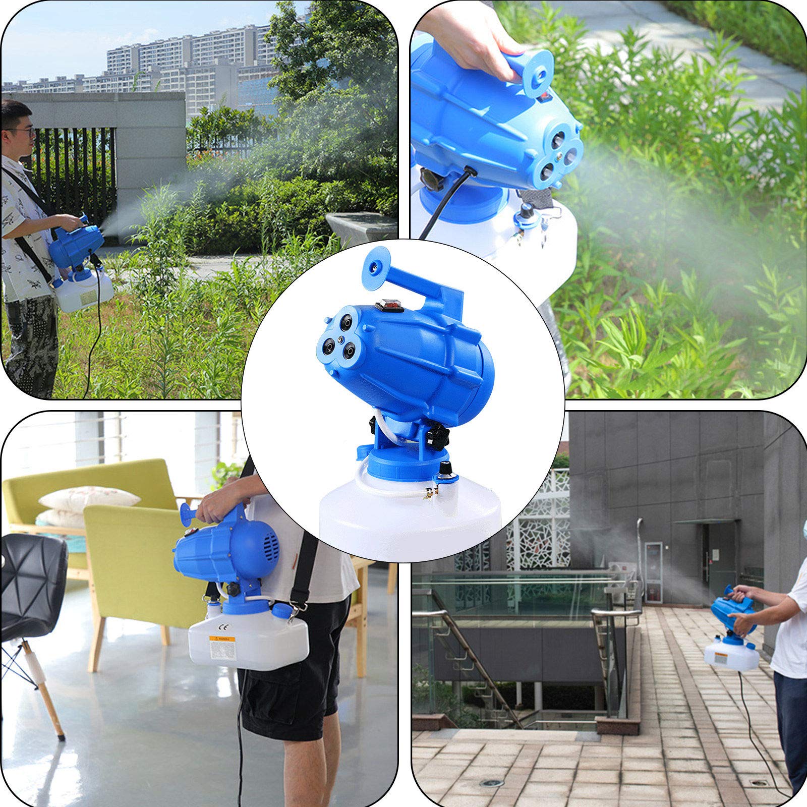 Nebulizzatore Elettrico per Sanificazione, Nebulizzatore Portatile, Spruzzatore Disinfettante per Luoghi Pubblici/Giardino/Industriale - Nebulizzatore da 5 Litri per Disinfezione (Blu)
