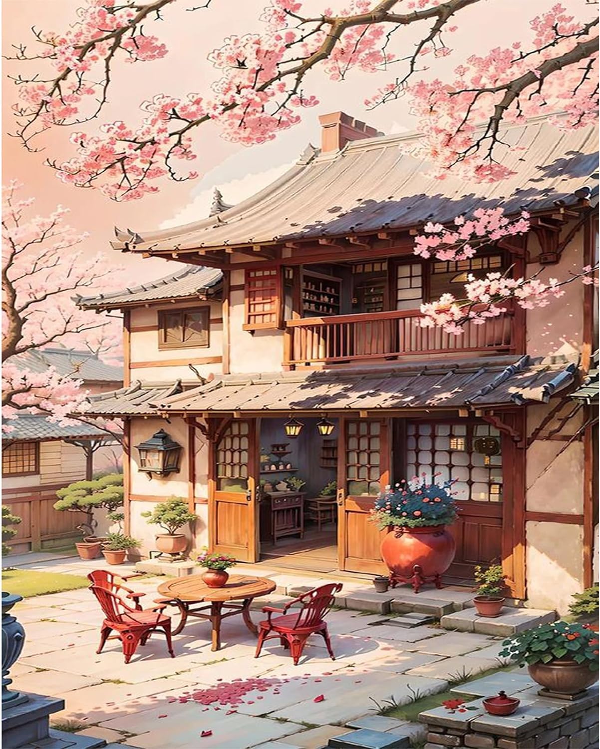 TREXEE Landscape Paint by Numbers for Adults-House Paint by Number on Canvas Without Frame,DIY Scenery Oil Painting for Gift Home Wall Decor(16x20 inch) (B0D7LXJX7Q) Amazon Price History, Amazon Price Tracker