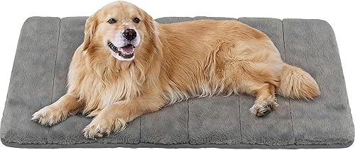 Dog Crate Pad for X Large Dog - 41x27 Memory Foam Dog Bed, Washable & Anti-Slip Dog Bed Mat, Ultra Soft Kennel Pad for Dogs Cozy Sleeping Mat, Grey