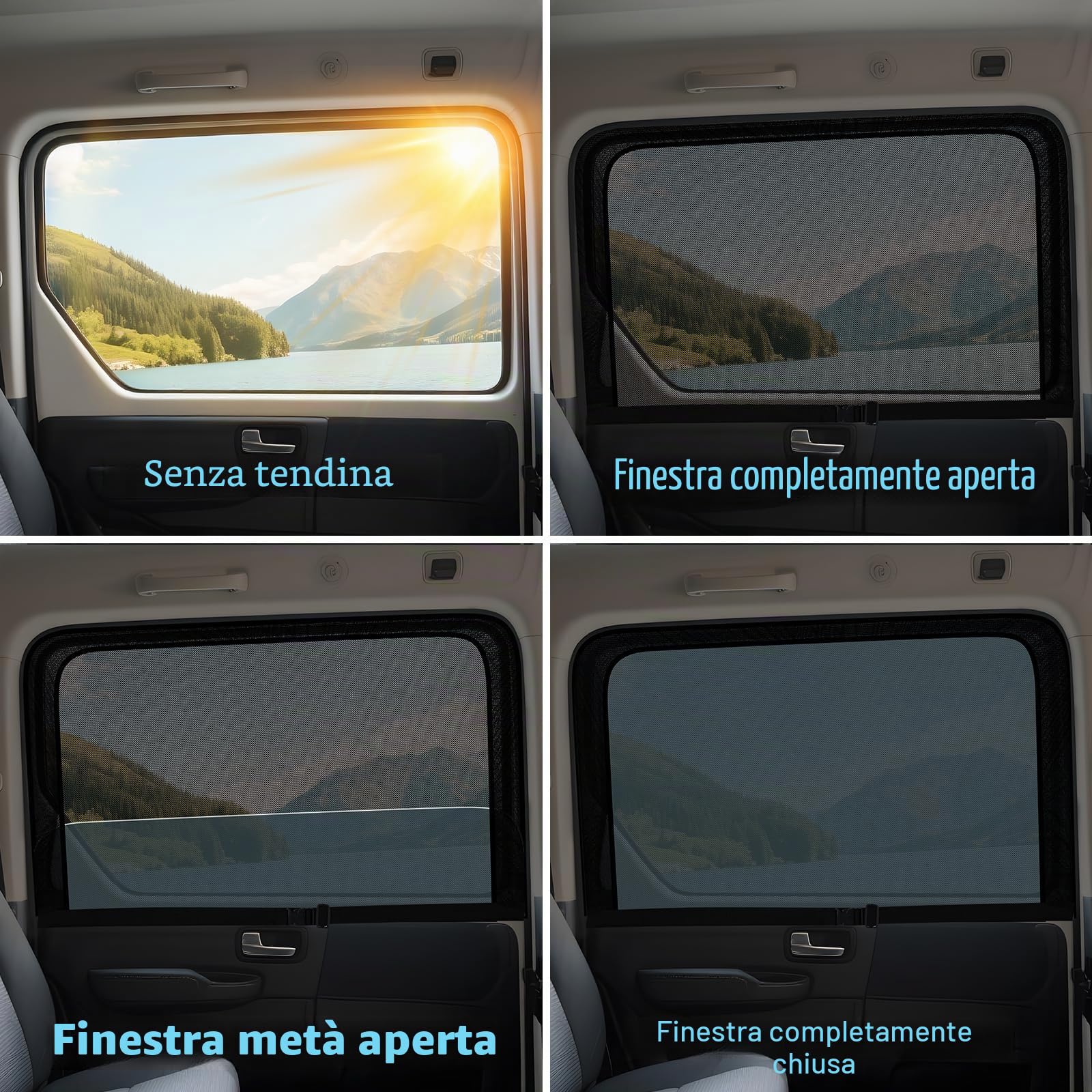 ZATOOTO Parasole per auto in rete per porta scorrevole, finestra oscurante, protezione solare monostrato, L