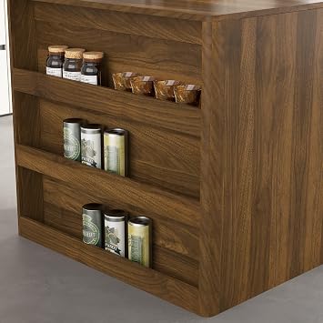 Transformer Dining Table for 2-12 People with Storage, Walnut