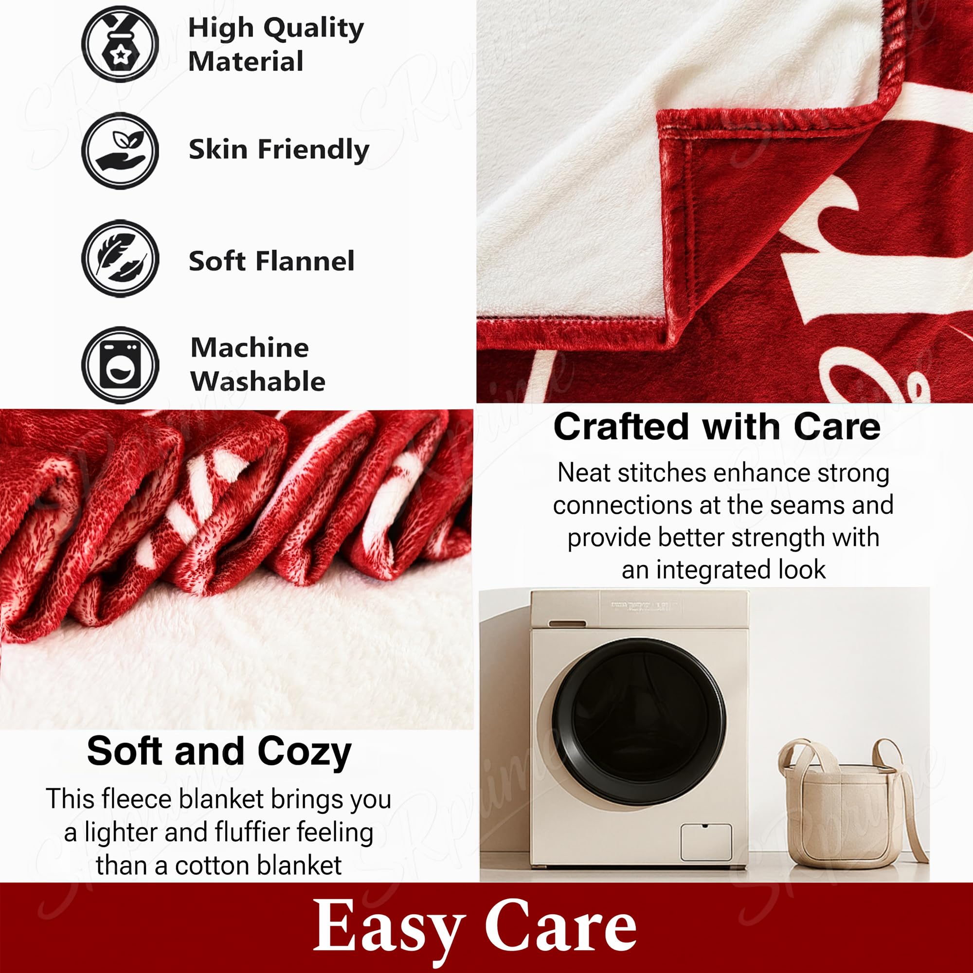 Dr Pepper Blanket (80” x 60”) XL – Ultra Soft Fleece Blanket for Room Decor Aesthetic - Red Throw Blanket for Couch, Bed & Travel | Home Decor, Funny for Soda Fans.