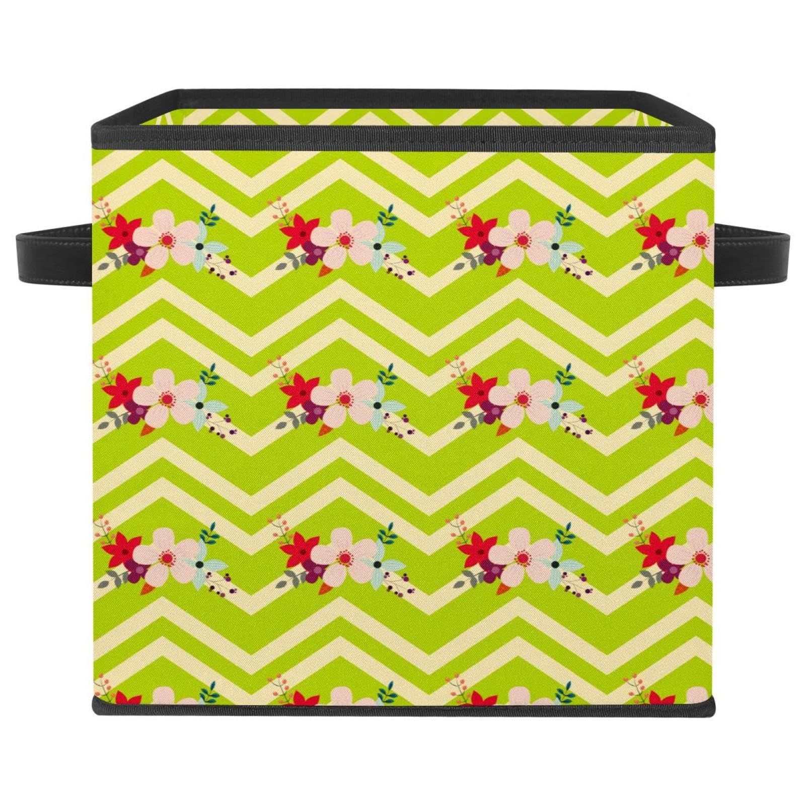 Boîte de rangement pliable en tissu à motif floral pour ranger vos vêtements et jouets