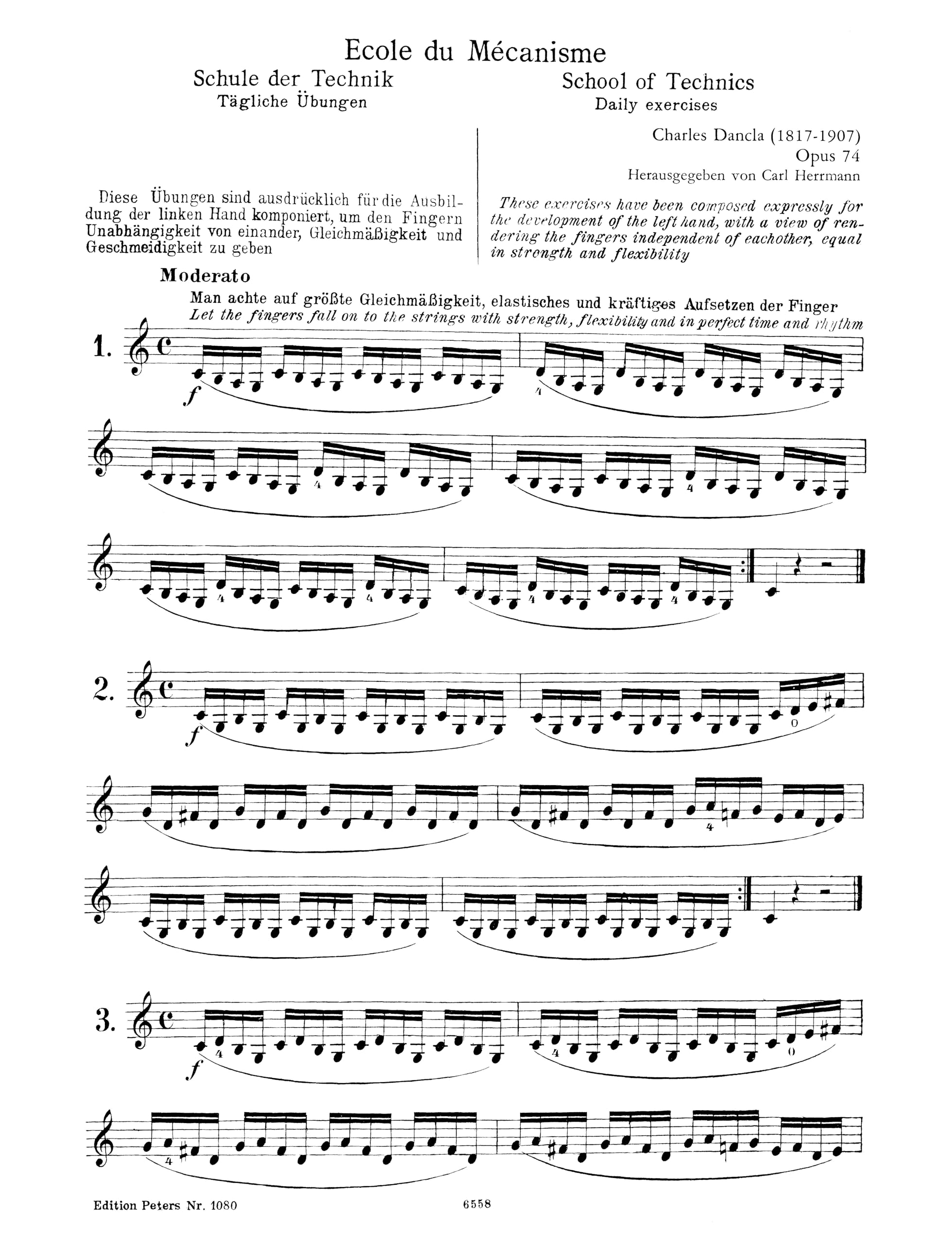 Dancla: École du Mécanisme, Op. 74 (50 Technical Studies for Violin) (EP1080)