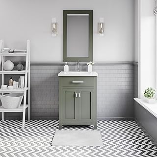 Water Creation Myra 24" Wood Single Bathroom Vanity in Glacial Green/White
