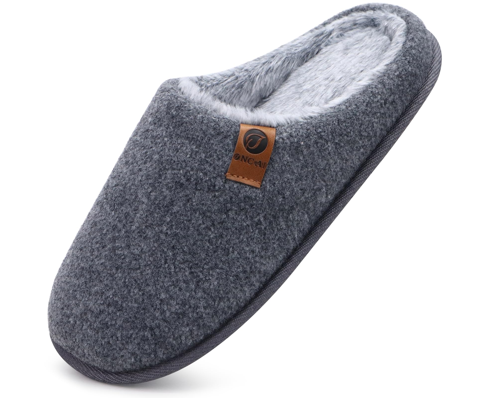 ONCAI Pantofole da Uomo Invernali, Comoda Memory Foam Calde Scarpe da Casa in Lana Con Suola Antiscivolo Taglia 40-49 EU