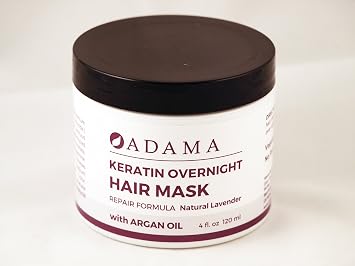 Adama Minerals Zion Health Keratin Repair Overnight Hair Mask, Lavender, 4 fl oz 120 ml