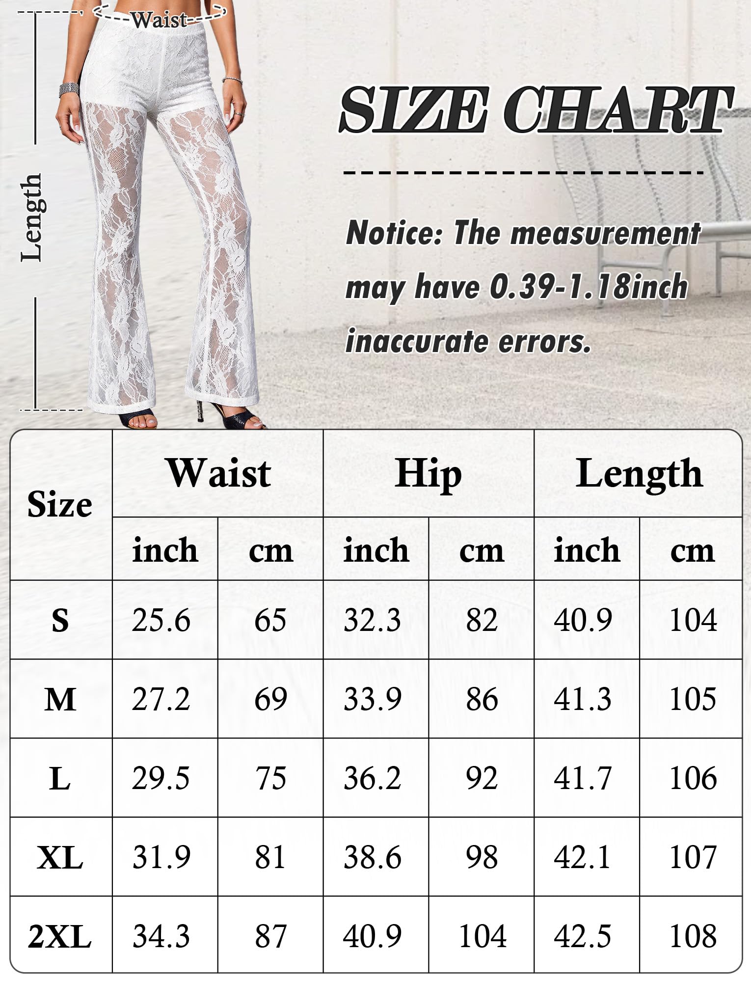 FEOYA Pantalon à volants en maille transparente pour femme - Taille haute - Sexy - Transparent - Bas de bikini - Cache-maillot de bain en dentelle florale - Legging évasé pour sortir, fête, club