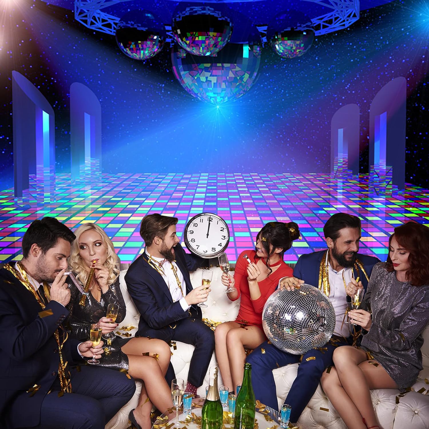 Het Tropische Malplaatje Van Het Vliegerontwerp Tropische Bladeren Met Neon Het Gloeien Reclame Achtergrond Nachtclub Disco Image96632820