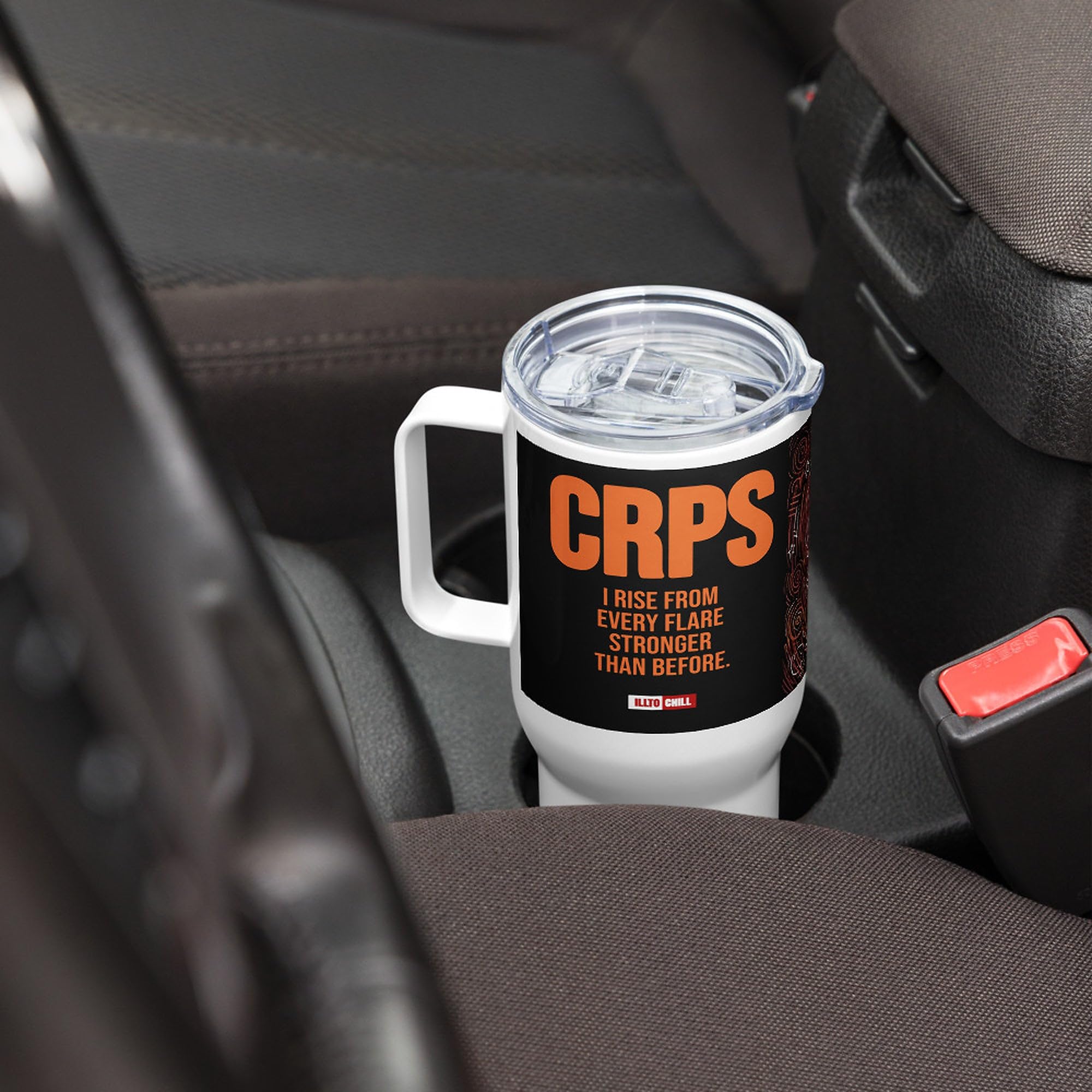 Taza de Viaje SDRC (CRPS) con Asa, Regalo para la Comunidad CRPS