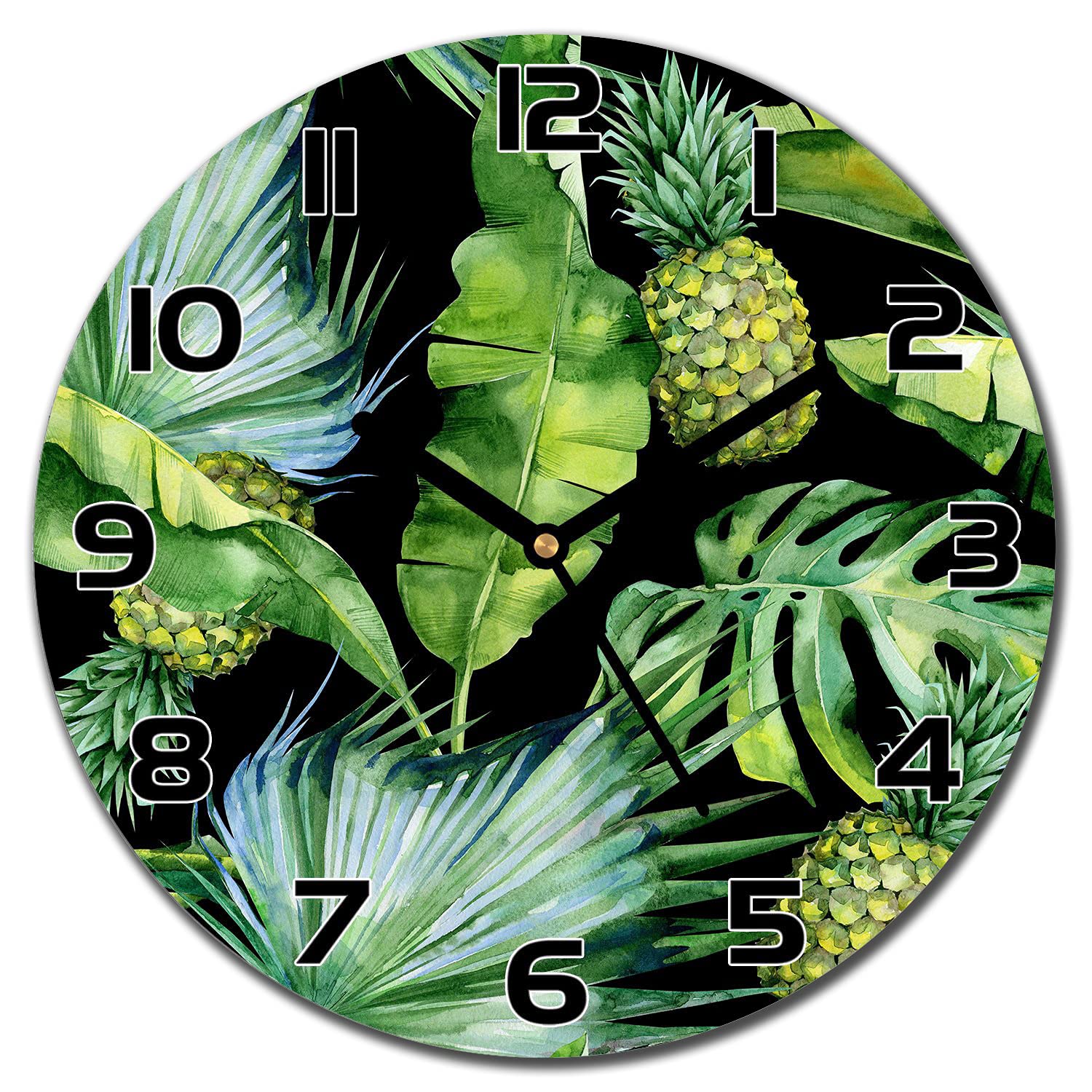 Horloge en verre Ananas 30 cm pour cuisine moderne et salon moderne