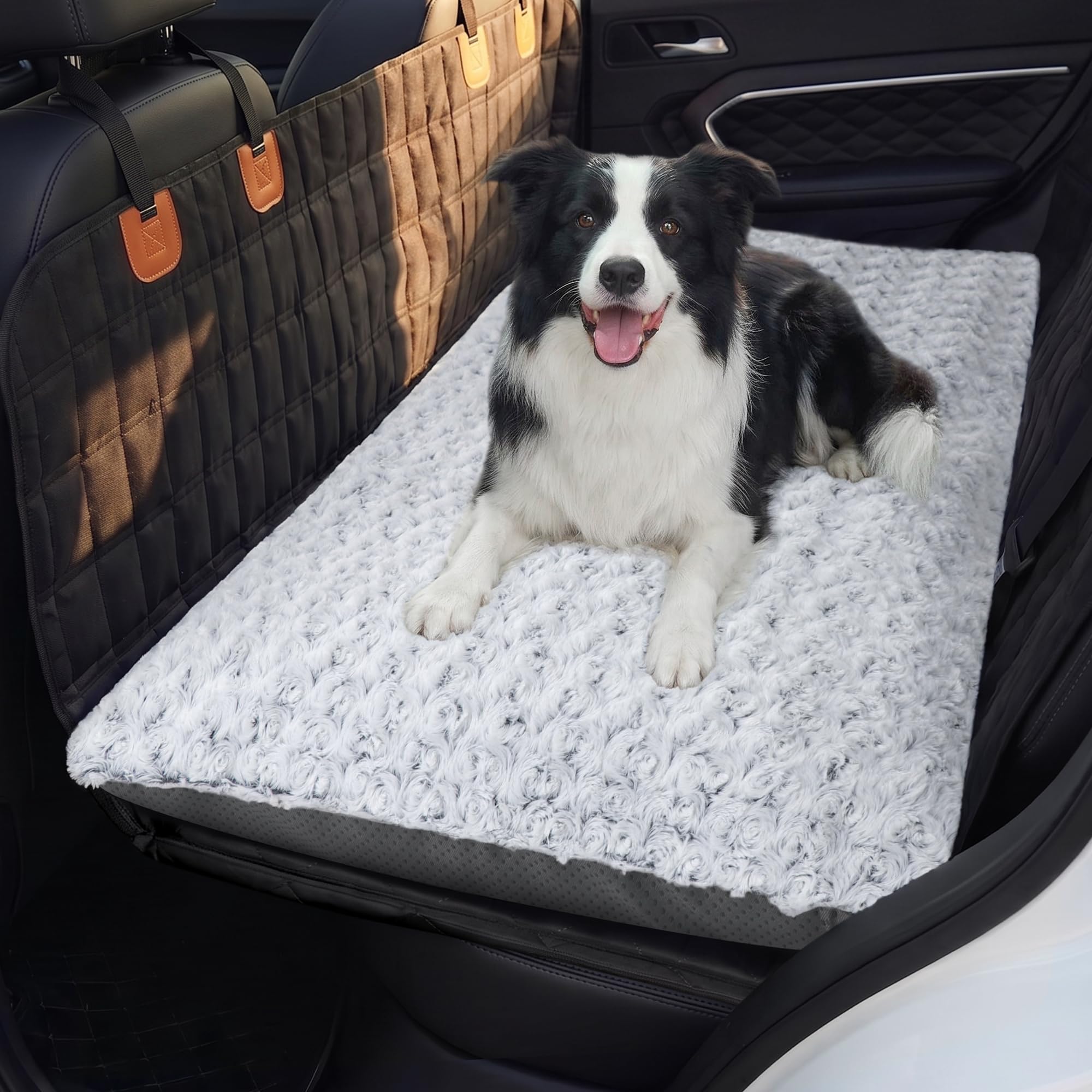 Loiion Cama Perro Coche Asiento, Alfombra Antideslizante, 122x62x7cm | Funda Asiento Coche Perro, Cama Perro Desenfundable y Lavable, Impermeable, Desmontable Lavable